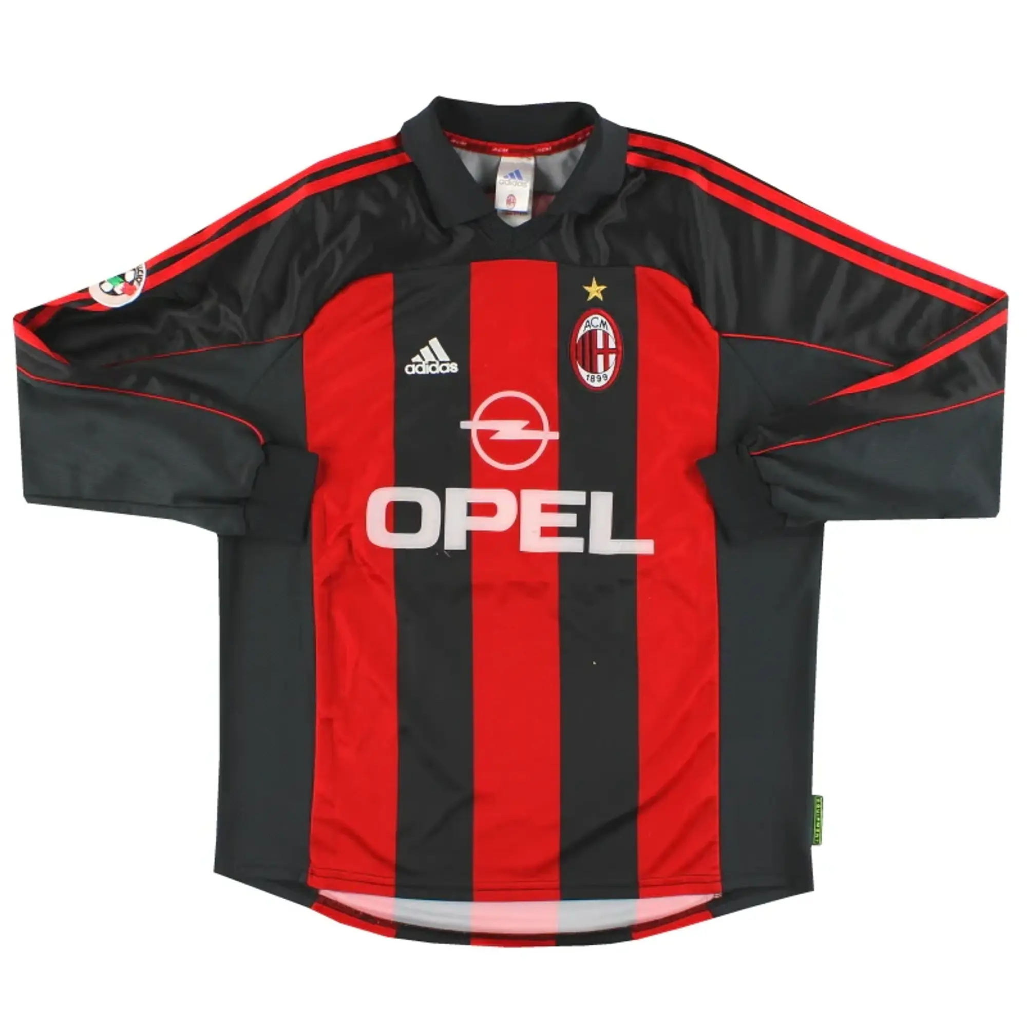 2000-02 AC Milan adidas Player Issue Home Shirt #13 L/S XL - AC Milan / Very Good 