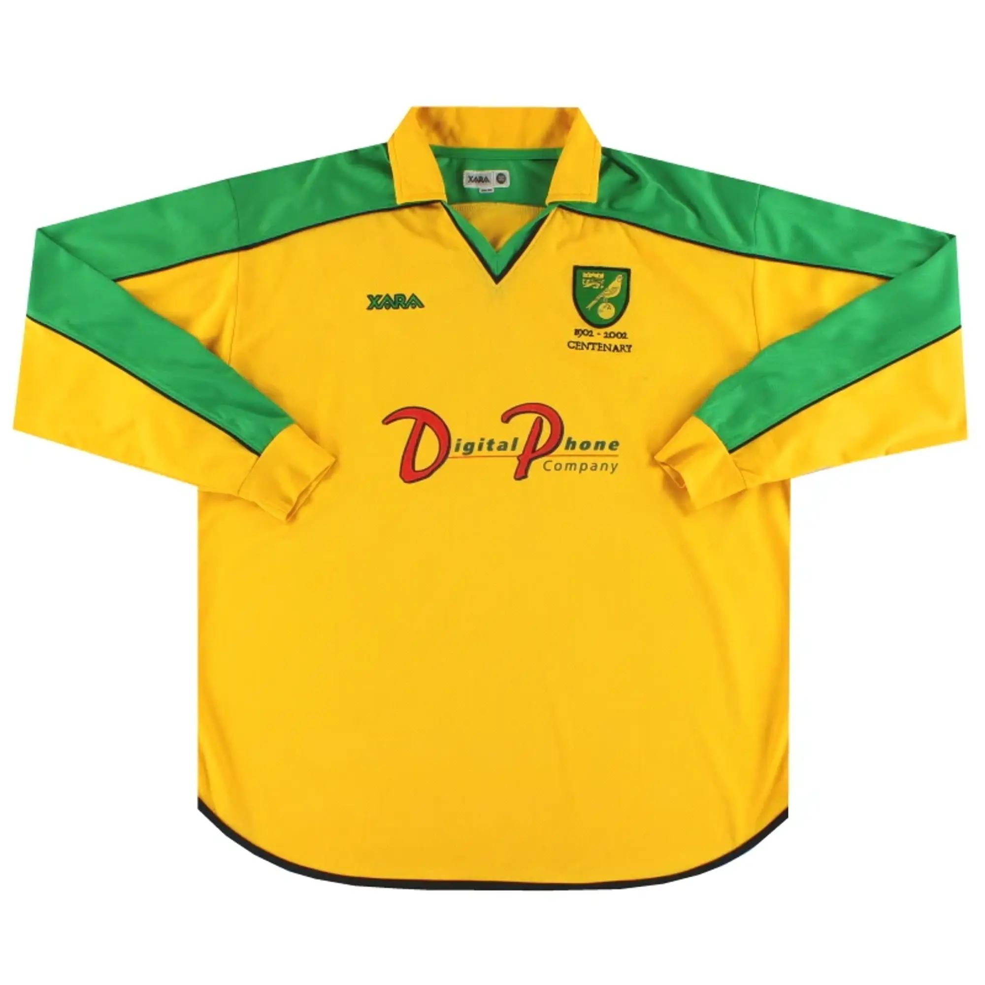 2001-03 Norwich City Centenary Home Shirt L/S M - Norwich City / Excellent 
