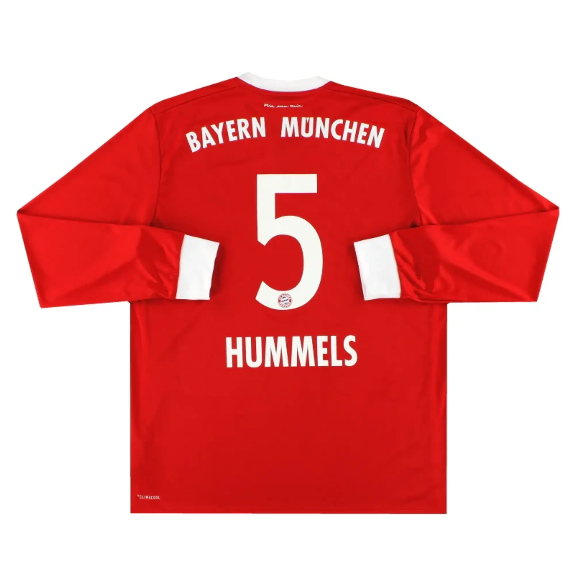 2017-18 Bayern Munich adidas Home Shirt Hummels #5 L/S L - Bayern Munich / Excellent 