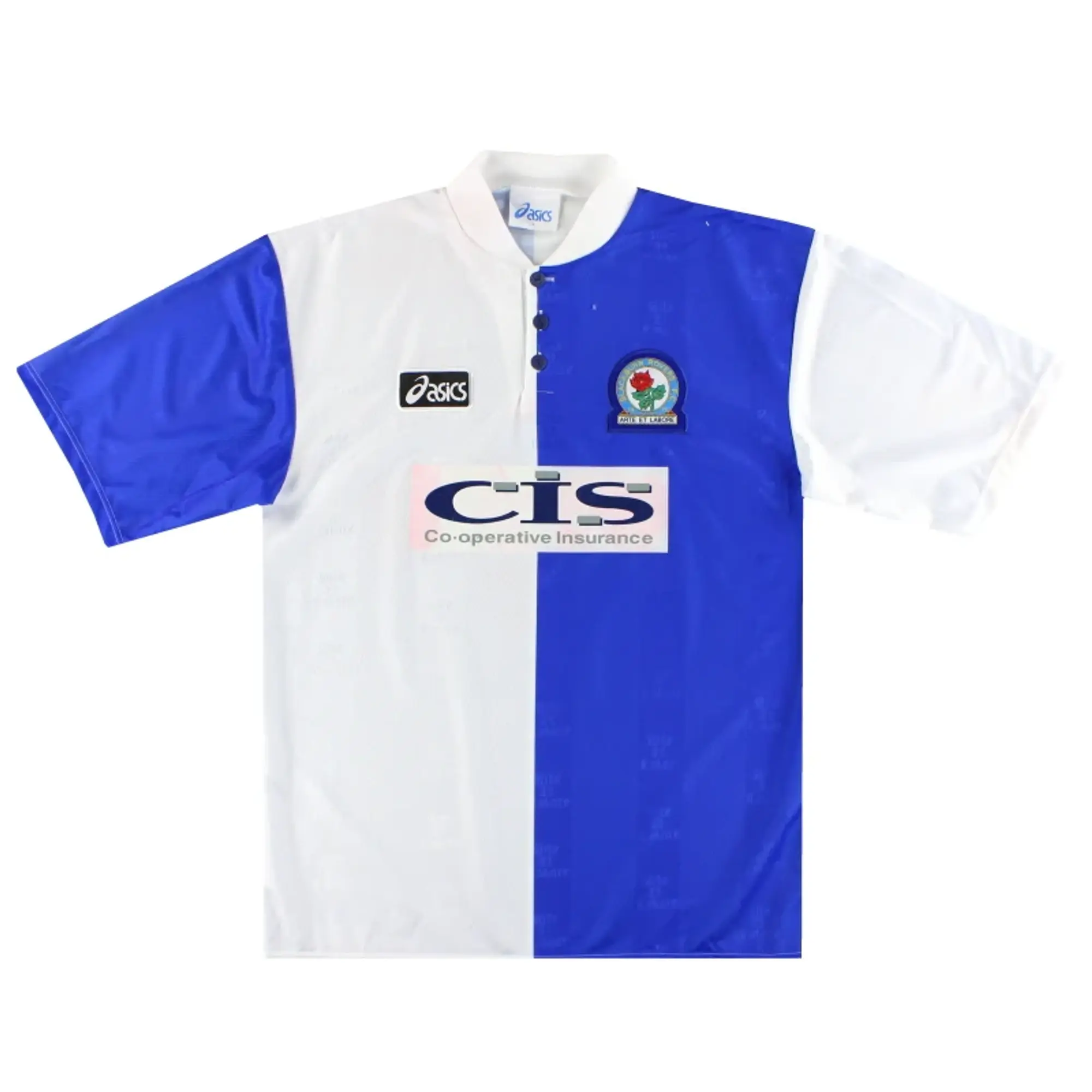 1996-98 Blackburn Asics Home Shirt L - Blackburn Rovers / Excellent 