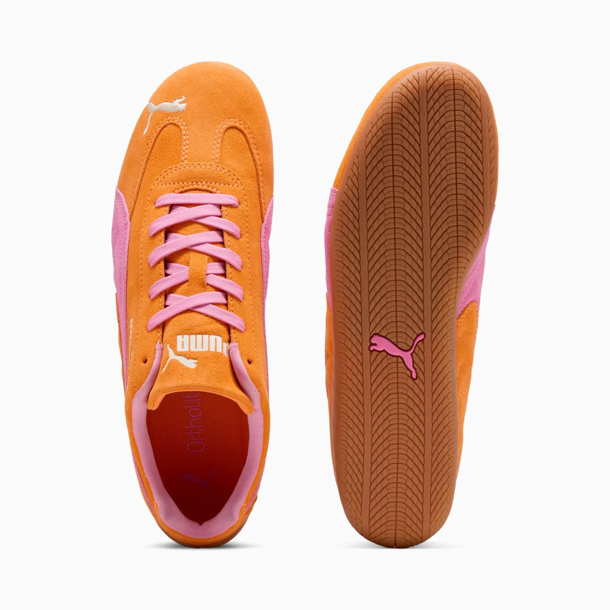 PUMA SpeedCat OG Sneakers Unisex, Orange Glo/Poised Pink, size 10