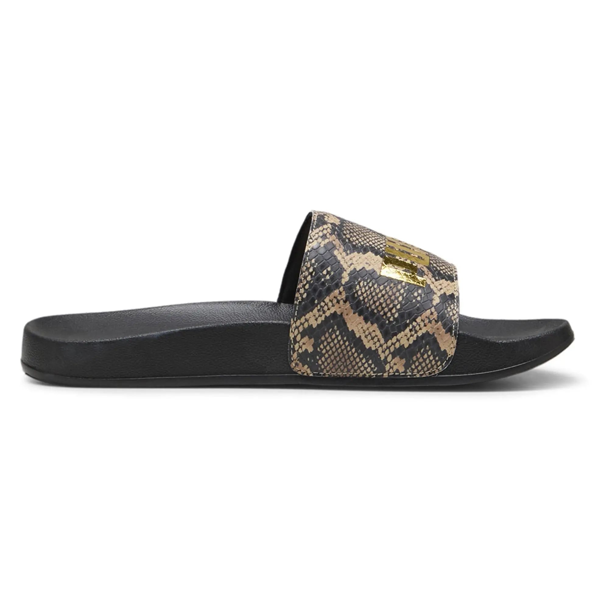 PUMA Leadcat 2.0 Snake Chic Slide Sandalss Women, Black/Gold
