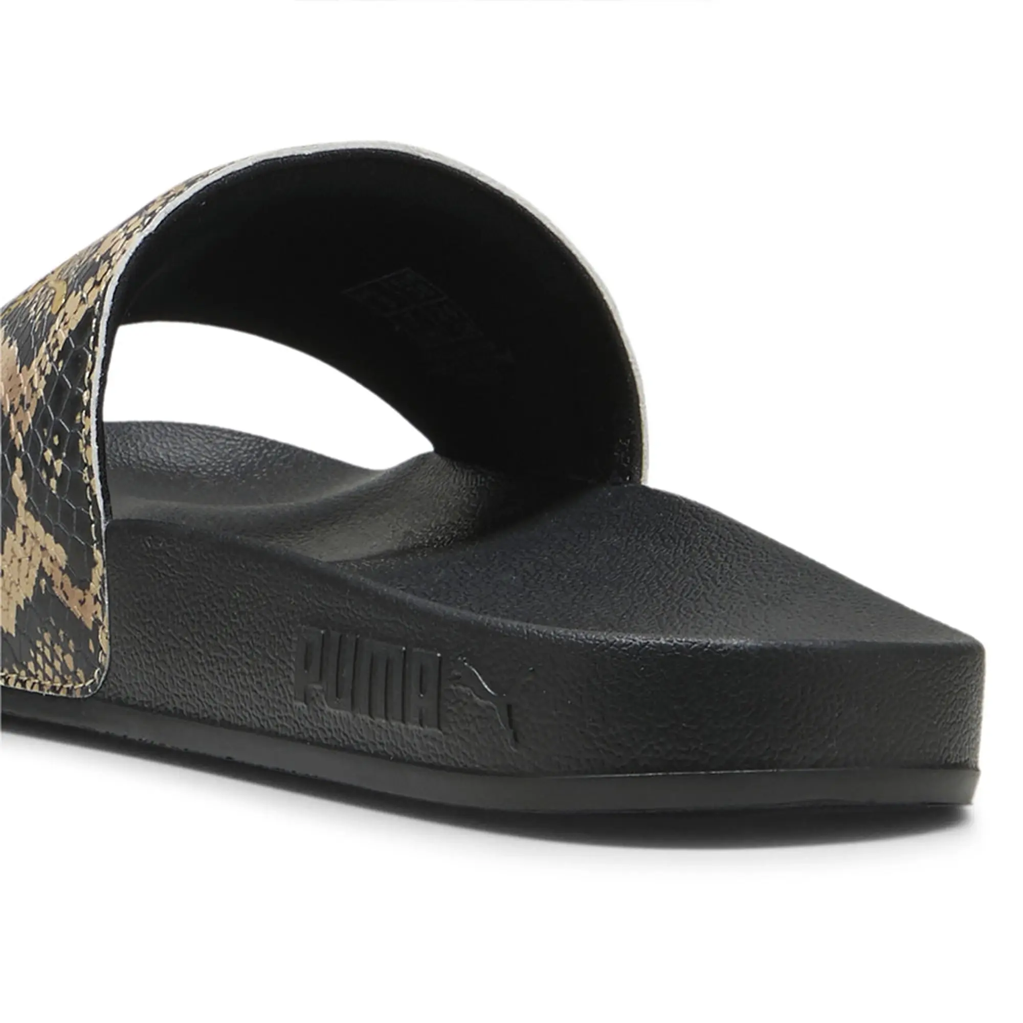 PUMA Leadcat 2.0 Snake Chic Slide Sandalss Women, Black/Gold