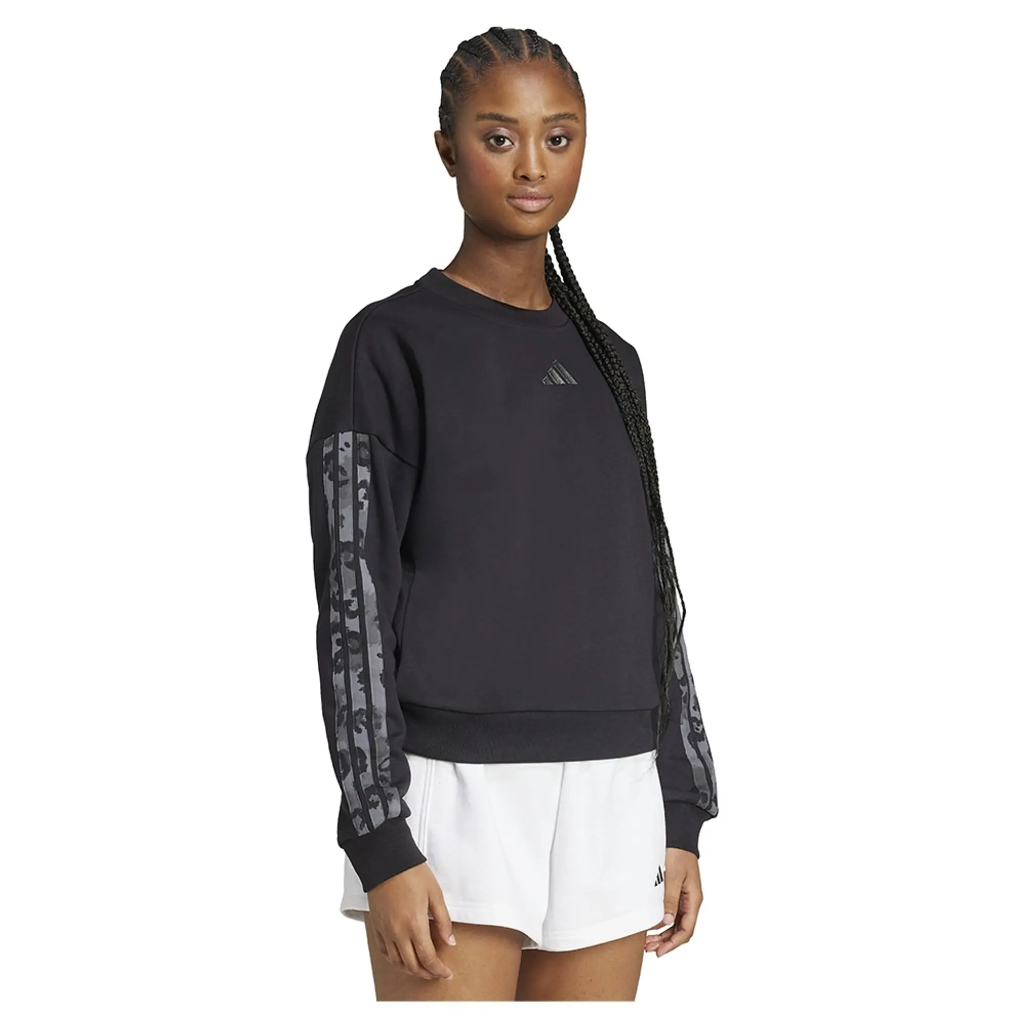 Adidas Animal Print 3 Stripes French Terry Sweatshirt