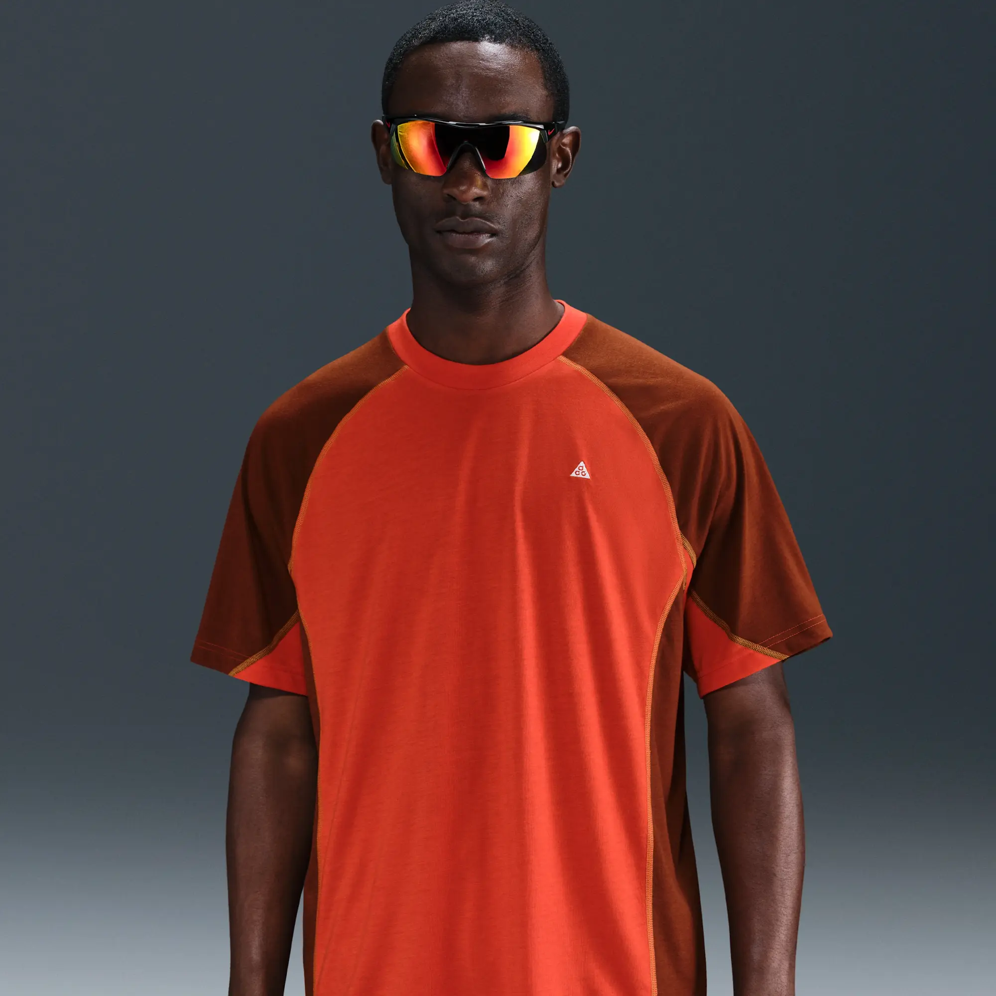 Nike ACG 'Goat Rocks' Men's Dri-FIT ADV UV Short-Sleeve Top - Red - Polyester