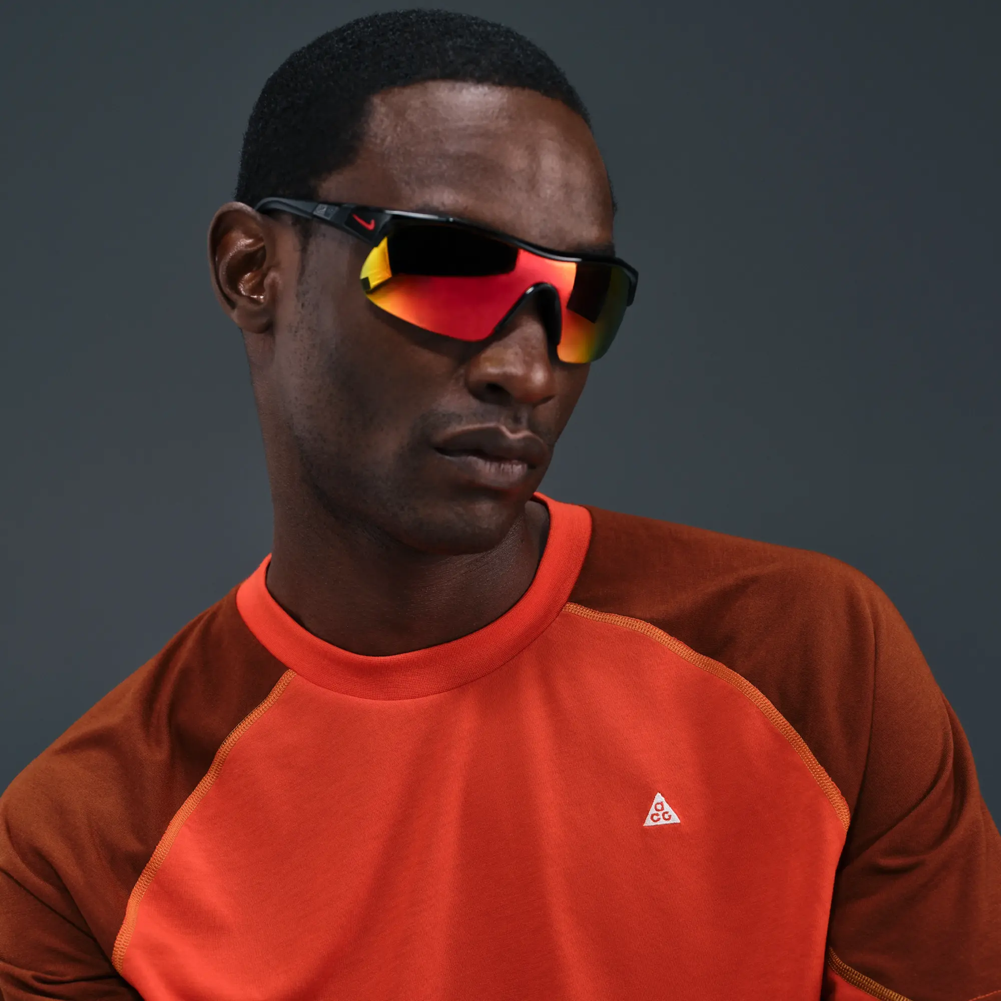 Nike ACG 'Goat Rocks' Men's Dri-FIT ADV UV Short-Sleeve Top - Red - Polyester