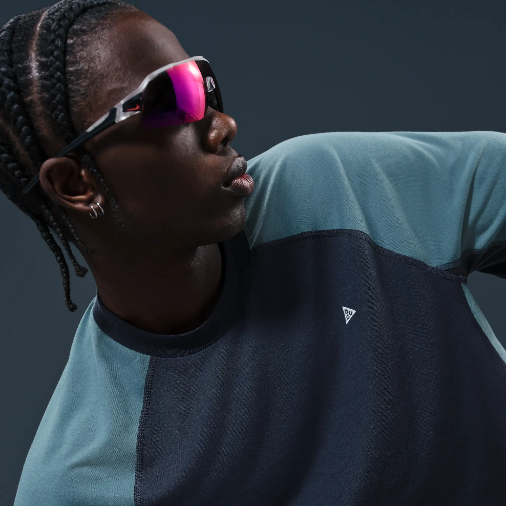Nike ACG 'Goat Rocks' Men's Dri-FIT ADV UV Short-Sleeve Top - Blue - Polyester
