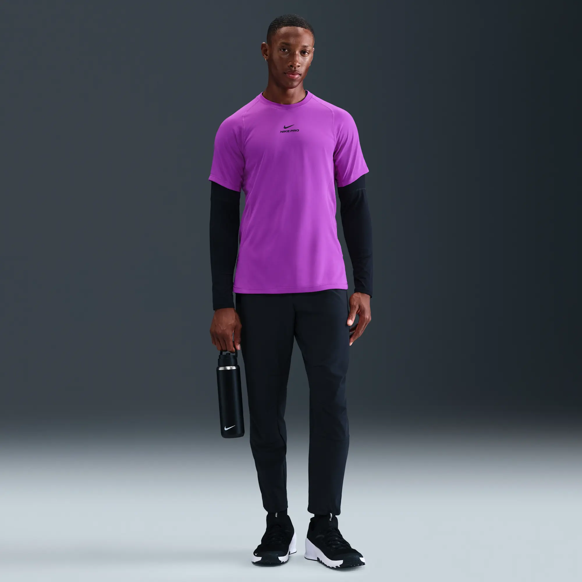 Nike Pro Training Men's Dri-FIT Short-Sleeve Top - Purple - Sustainable Materials