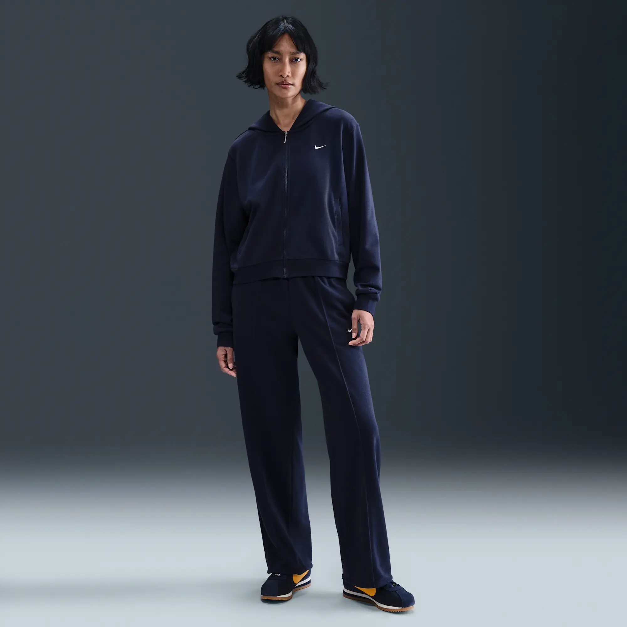 Nike Sportswear Chill Terry Loose Full-Zip French Terry Hoodie - Blue - Sustainable Blends