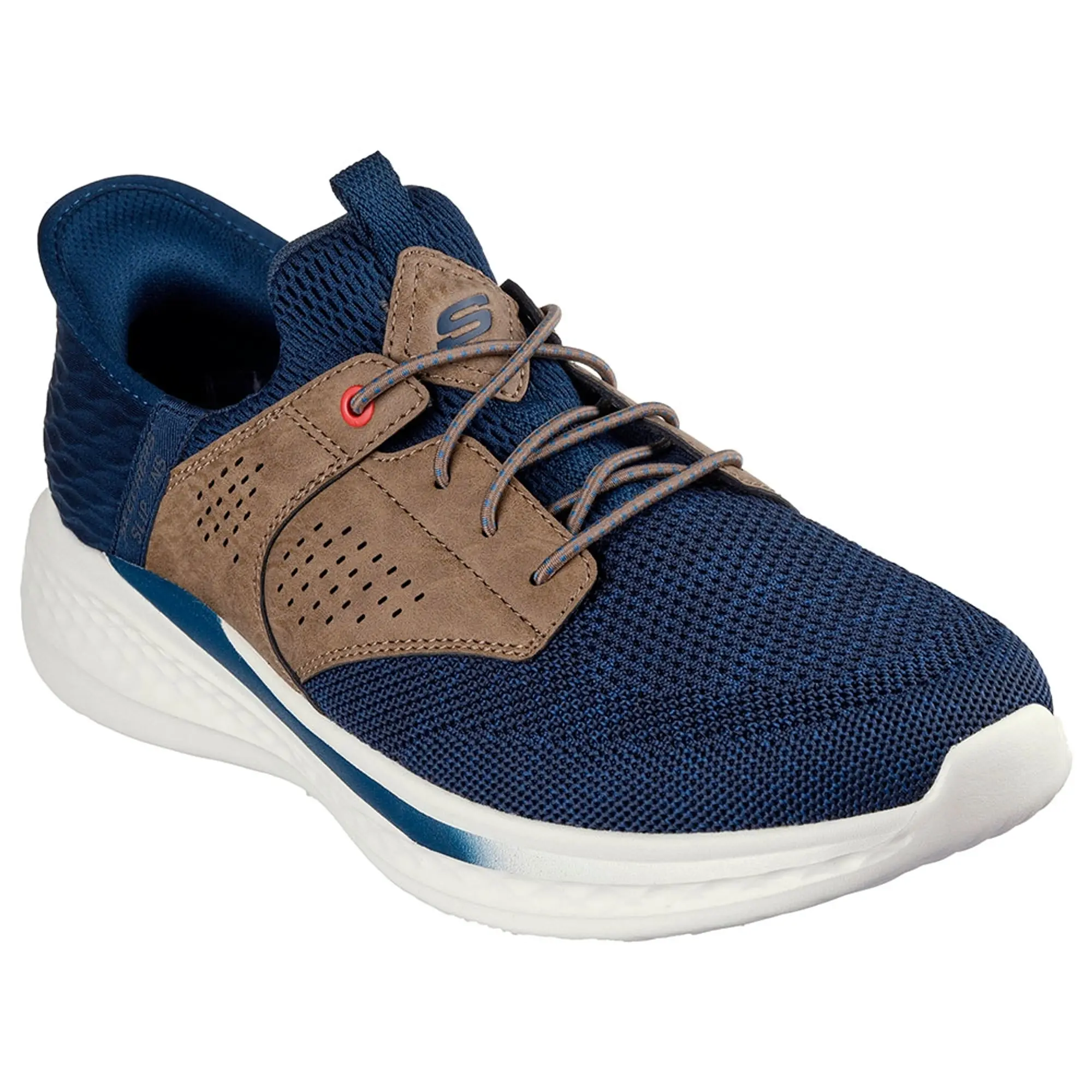 Skechers Men's Slip-ins Relaxed Fit: Slade - Caster Sneaker in Navy Blue/Tan