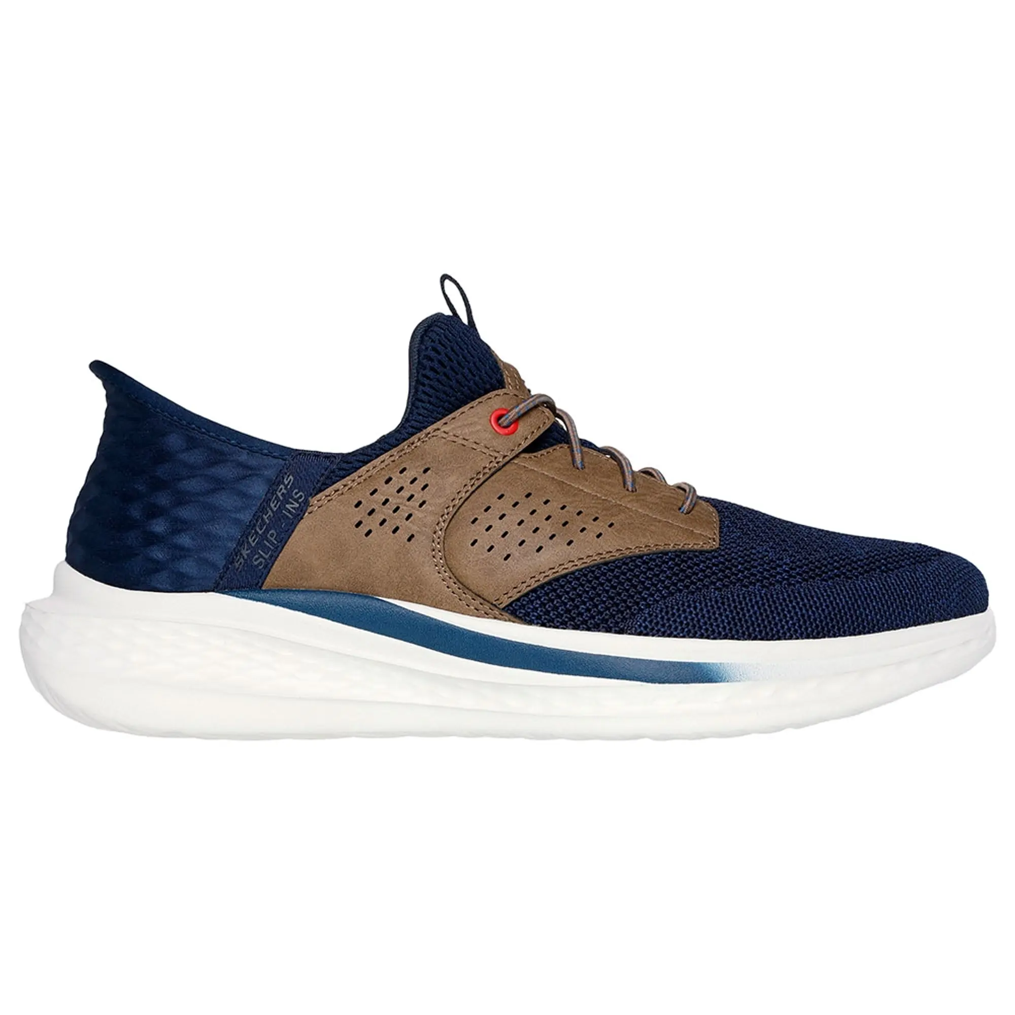 Skechers Men's Slip-ins Relaxed Fit: Slade - Caster Sneaker in Navy Blue/Tan