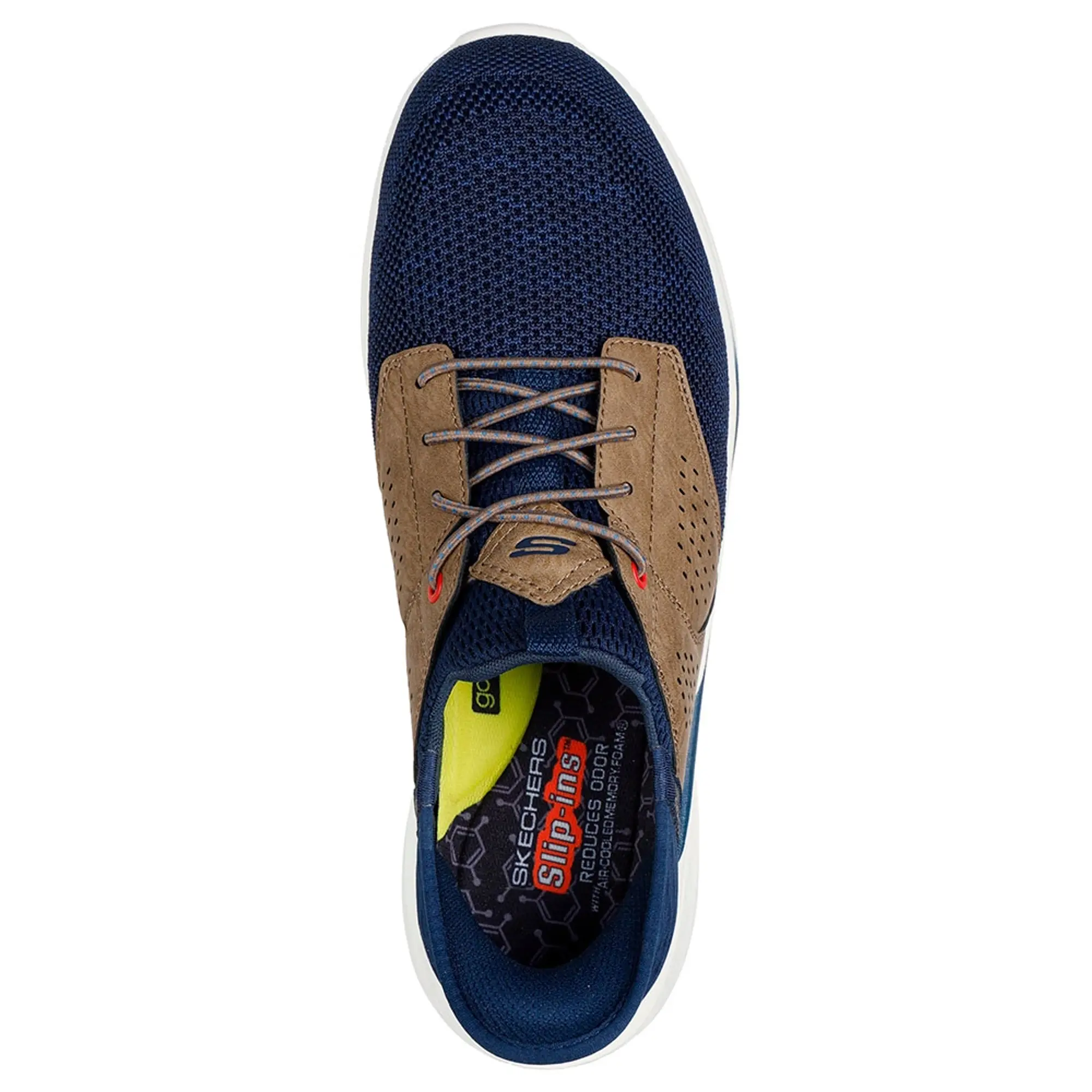Skechers Men's Slip-ins Relaxed Fit: Slade - Caster Sneaker in Navy Blue/Tan