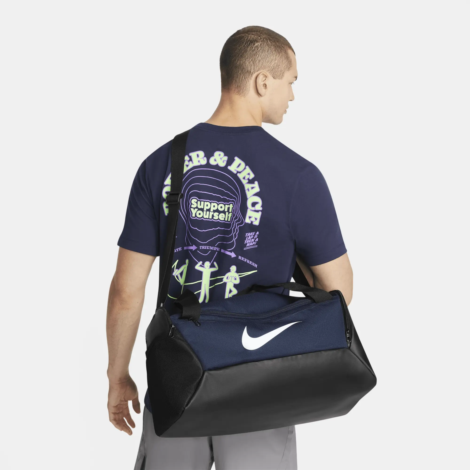 Nike Brasilia Training Duffel Bag (Small, 41L) - Blue - Polyester