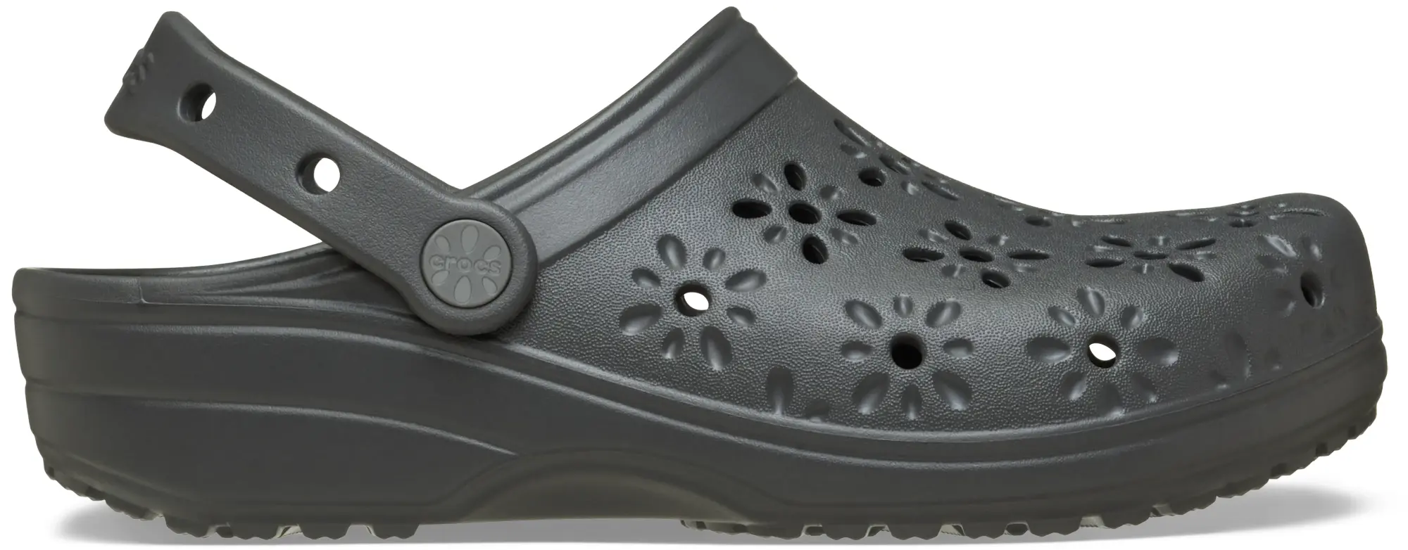 Crocs | Unisex | Classic Floral Cut-Out | Clogs | Black Sand | W4/M3