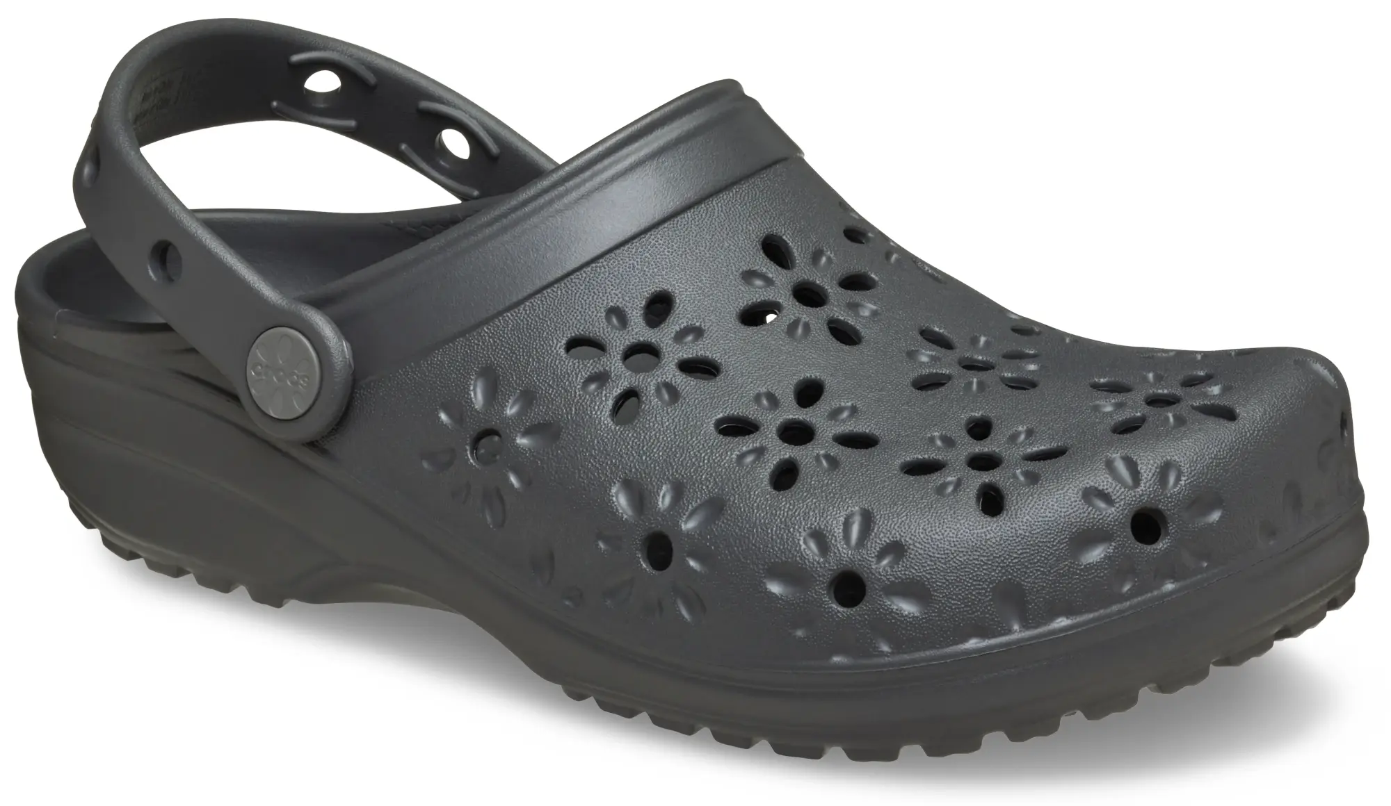 Crocs | Unisex | Classic Floral Cut-Out | Clogs | Black Sand | W4/M3