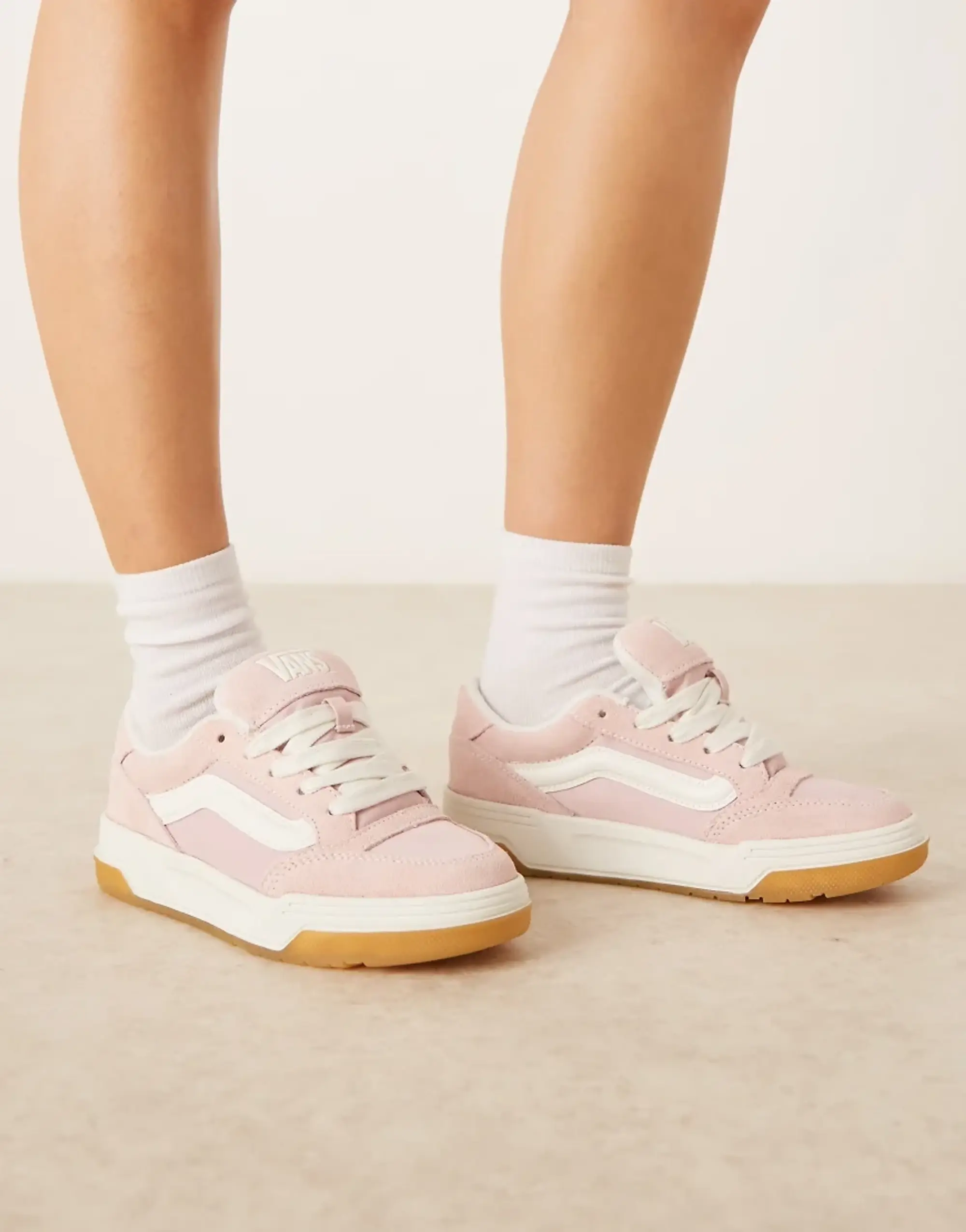 Vans Hylane Nylon Trainers In Light Pink And Off White