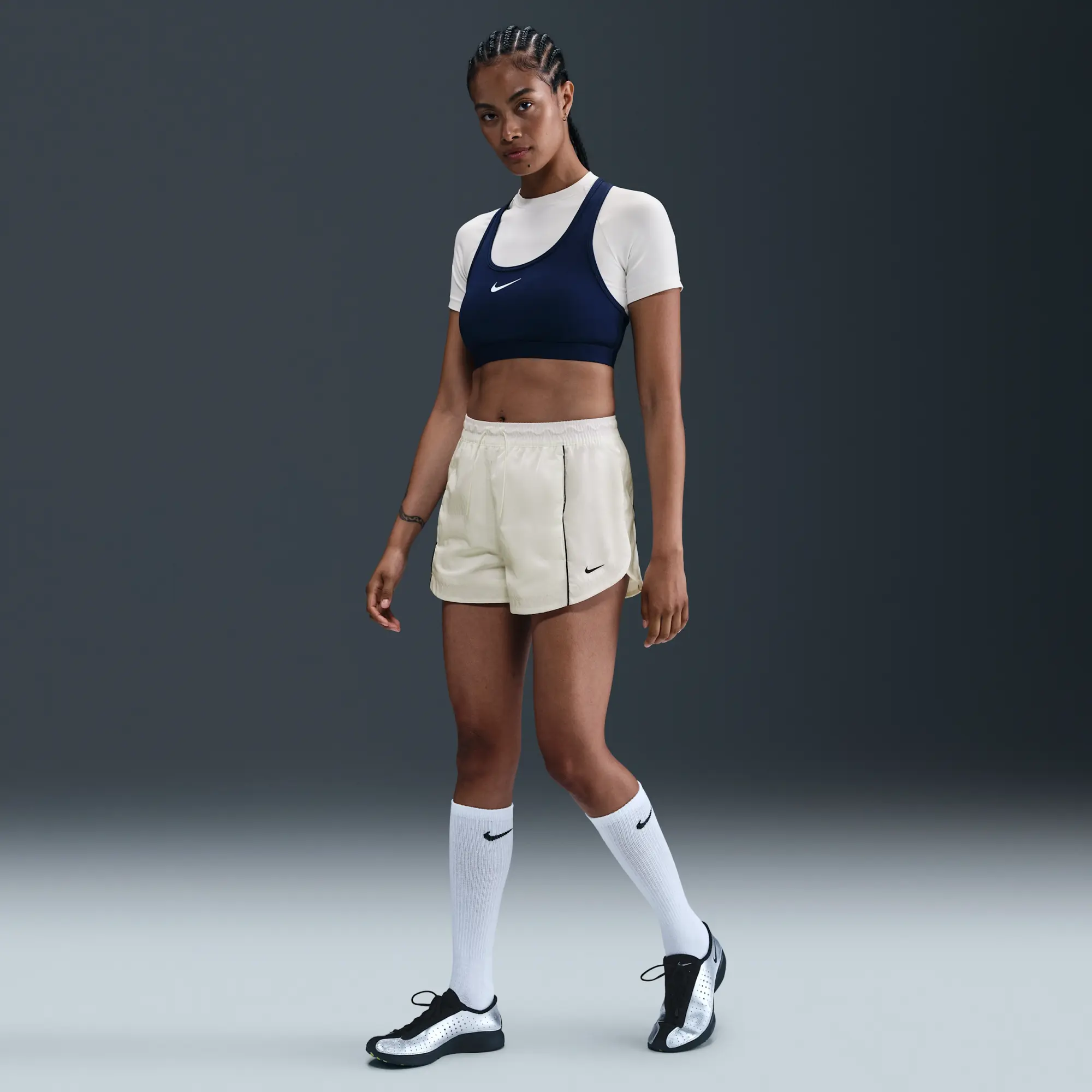 Nike Windrunner Women's Mid-Rise 5cm (approx.) Woven Shorts - White - Nylon
