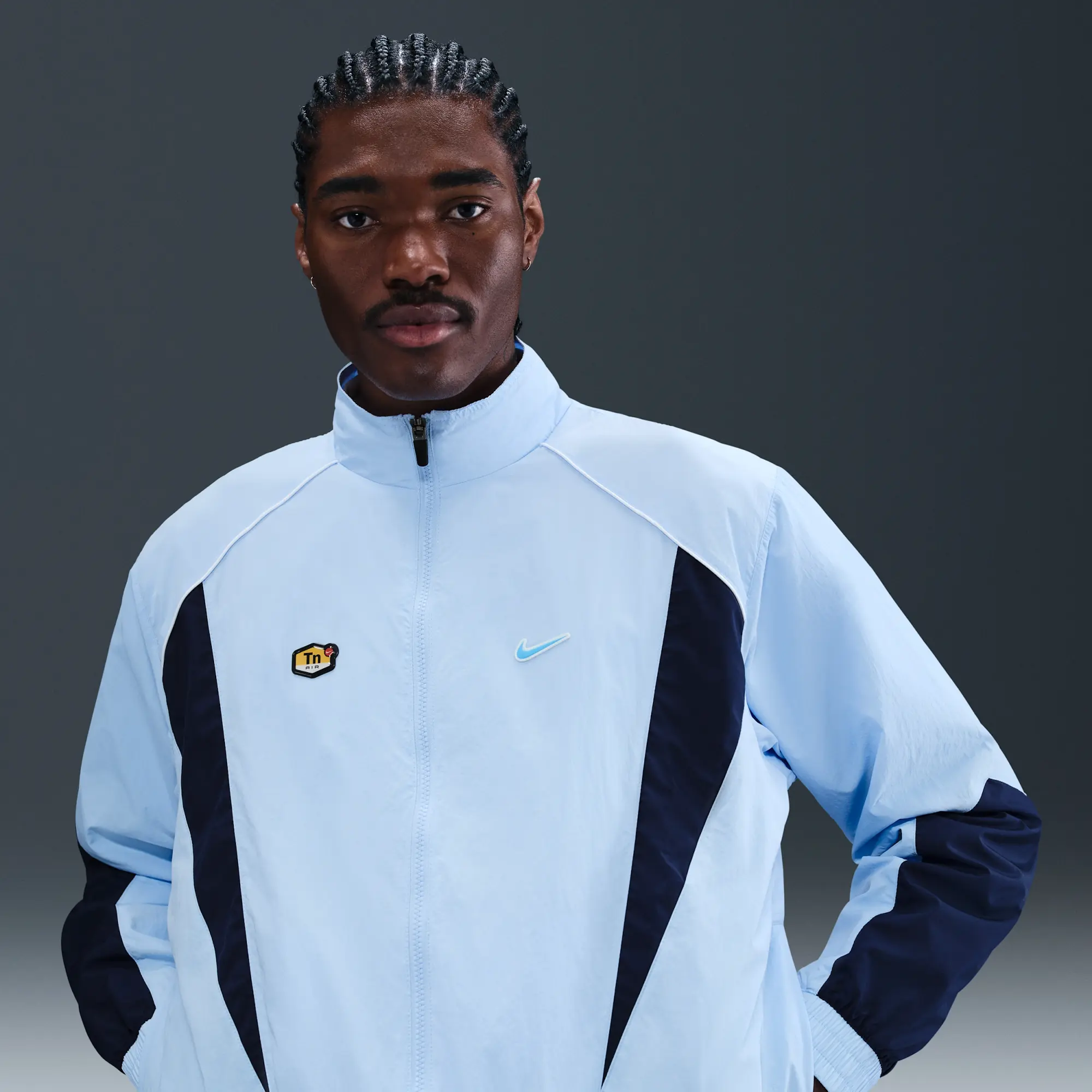 Nike Sportswear Men's Woven Track Jacket - Blue - Nylon