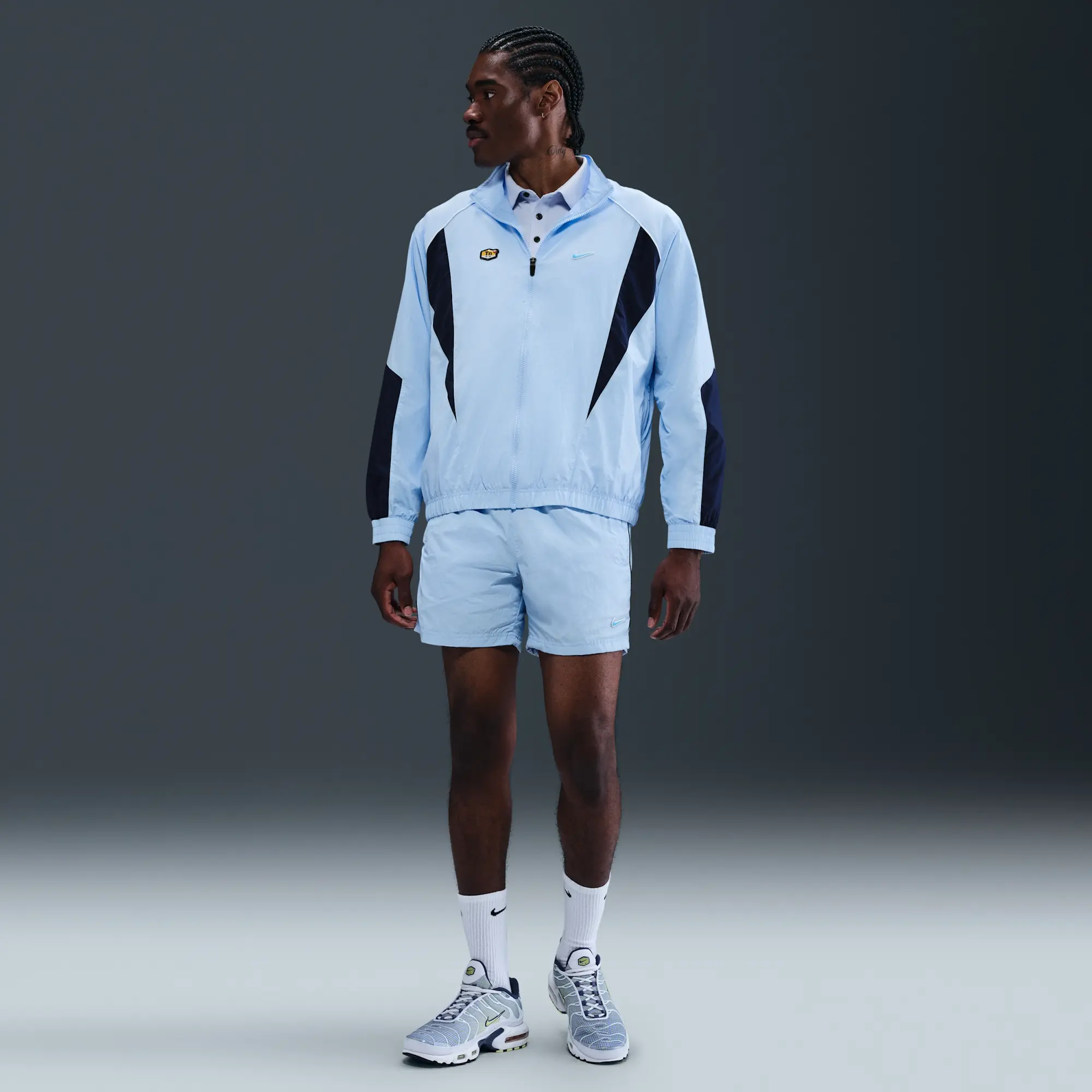 Nike Sportswear Men's Woven Track Jacket - Blue - Nylon