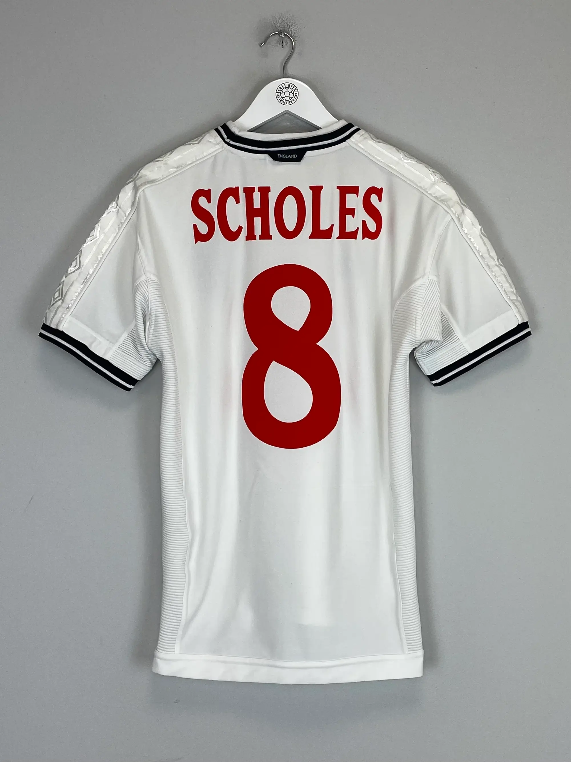 1999/01 ENGLAND SCHOLES #8 HOME SHIRT (M) UMBRO | Cult Kits