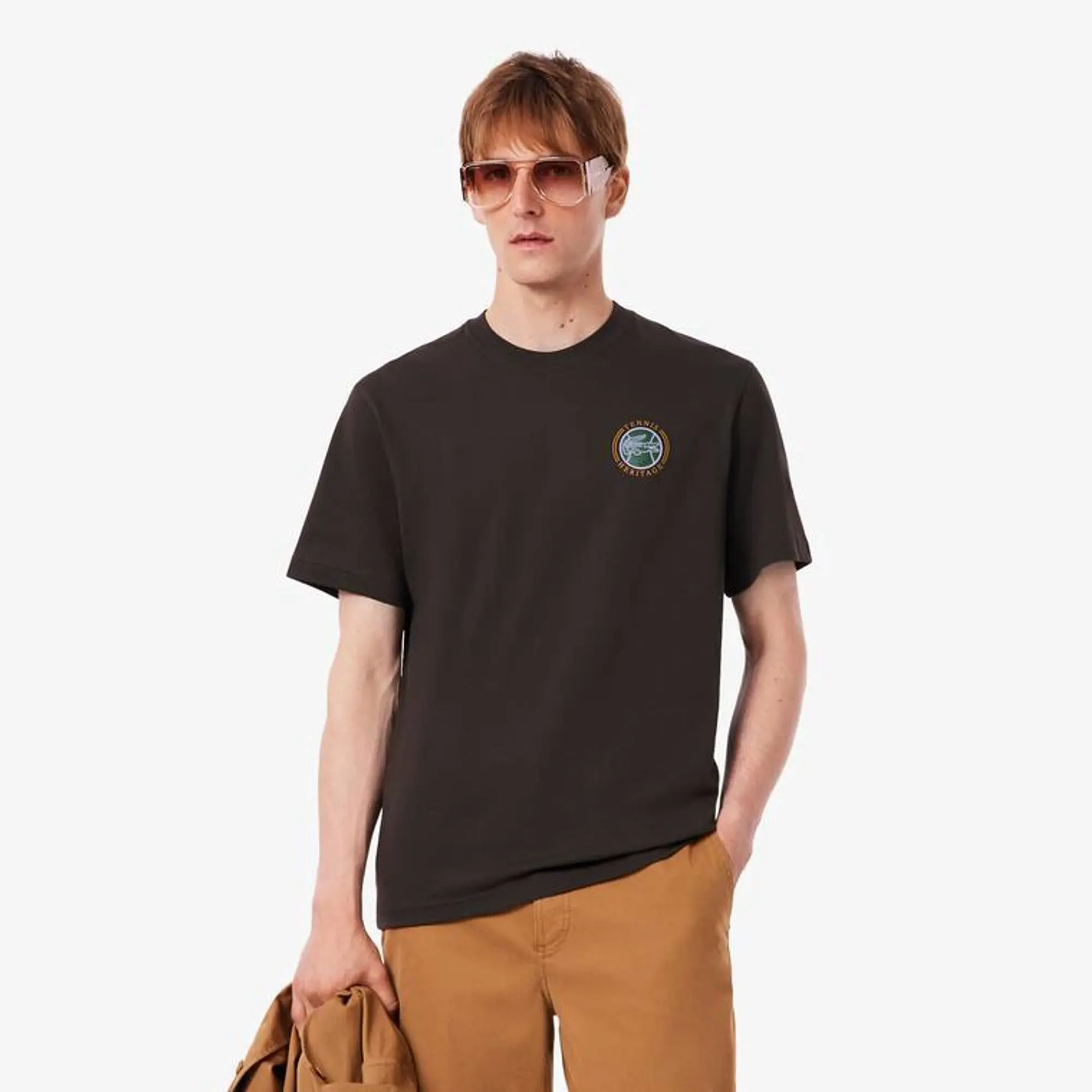 Lacoste Multi Print Jersey T-shirt - Brown