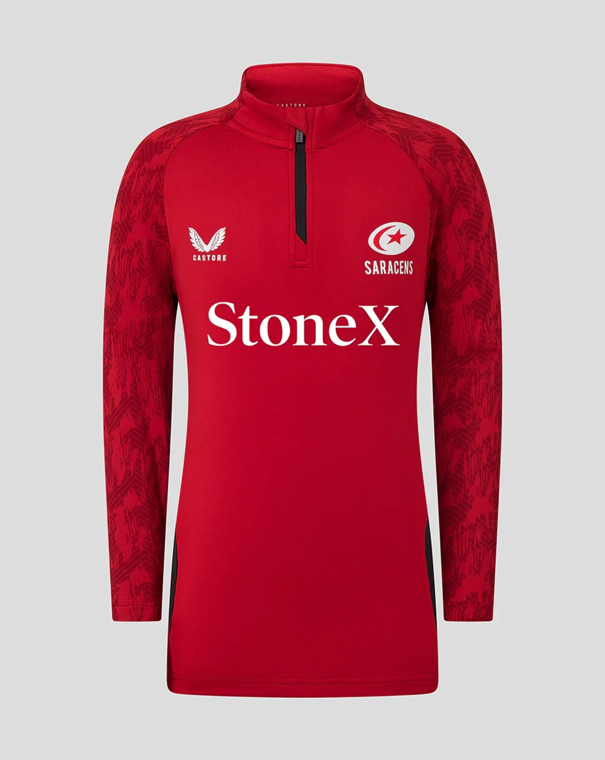 Castore Saracens Junior 25/26 Training 1/4 Zip Top - Rhythmic Red