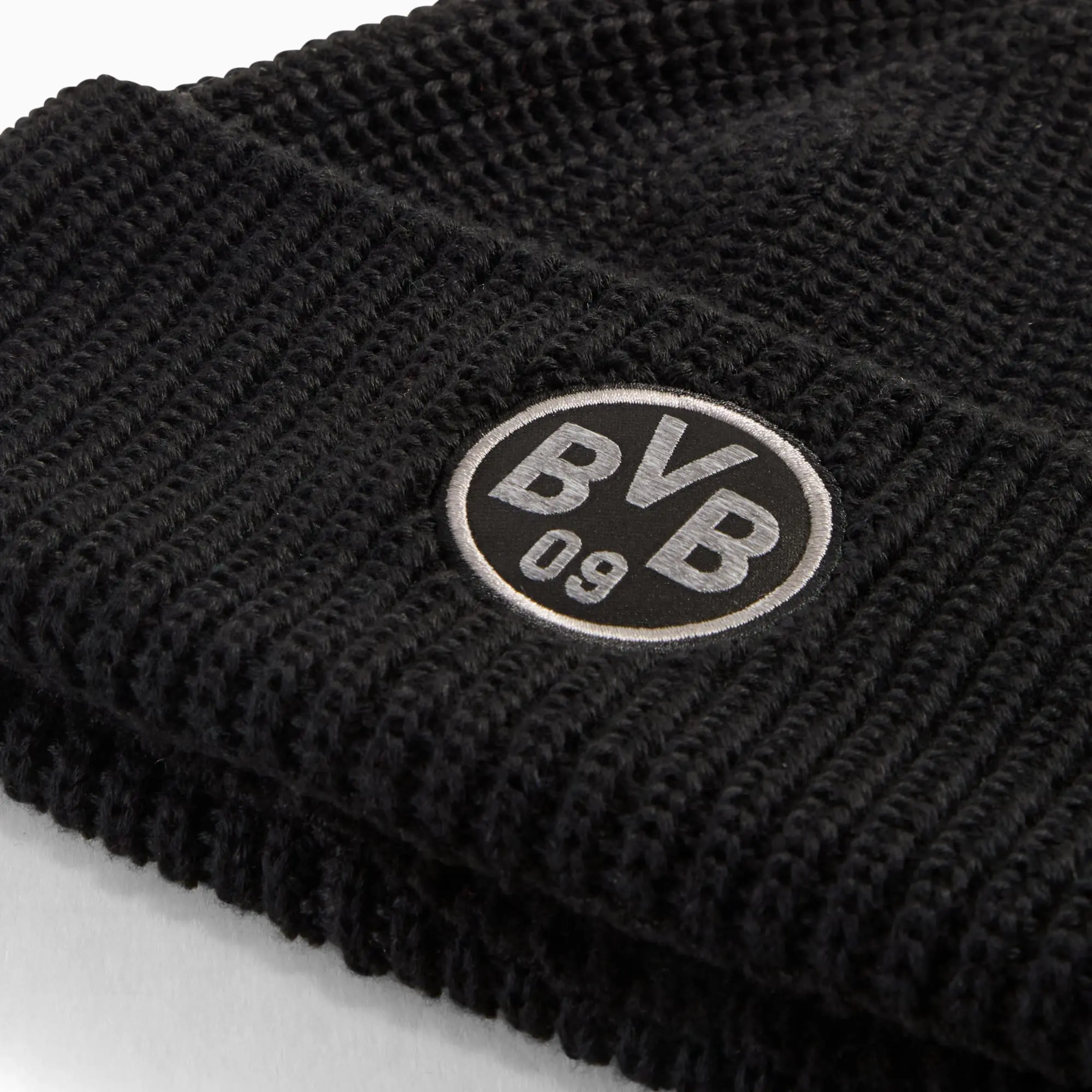 PUMA Borussia Dortmund Esserntials Beanie Hat, Black/Flat Medium Grey