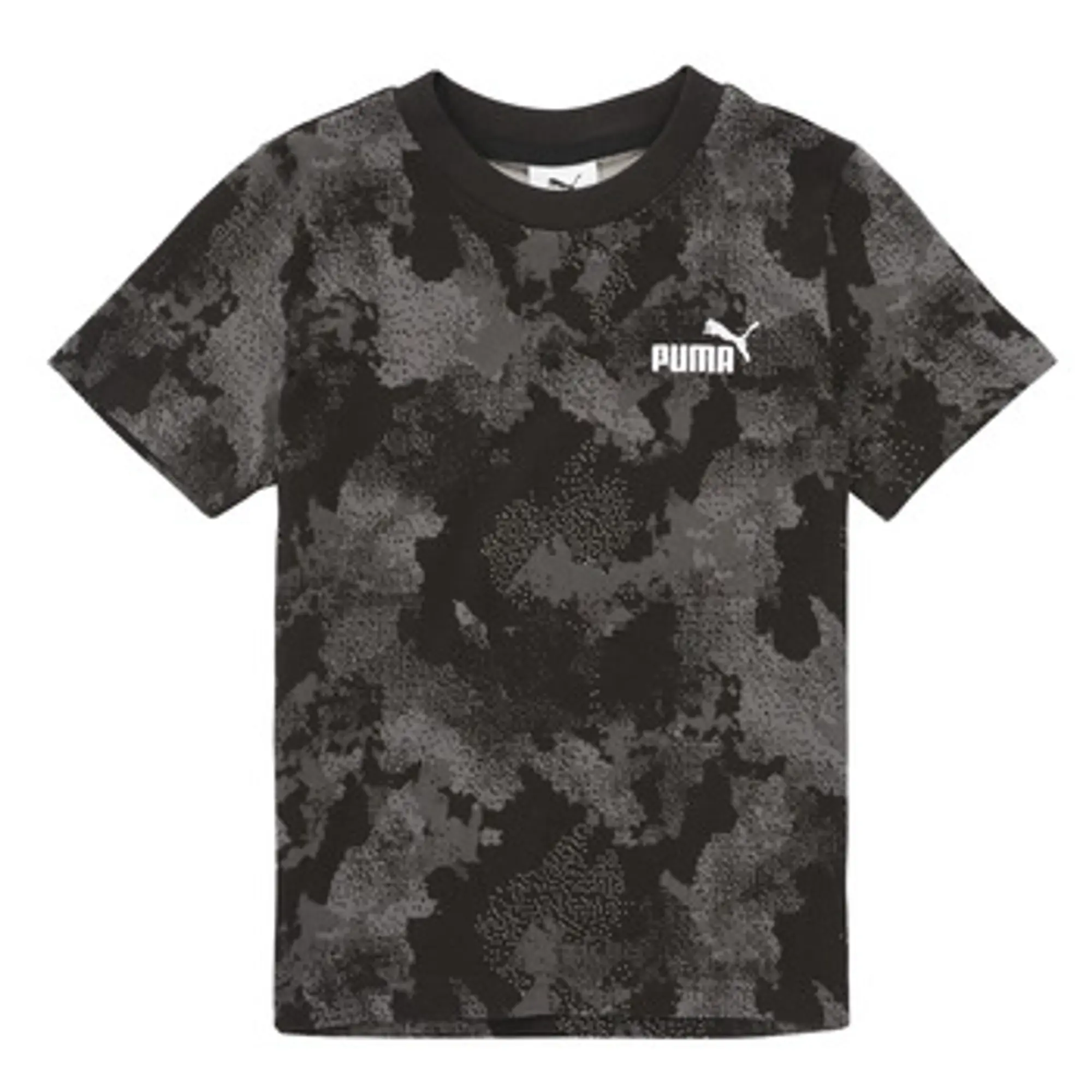 PUMA Essentials Camo All-Over Print T-Shirt Youth, Black