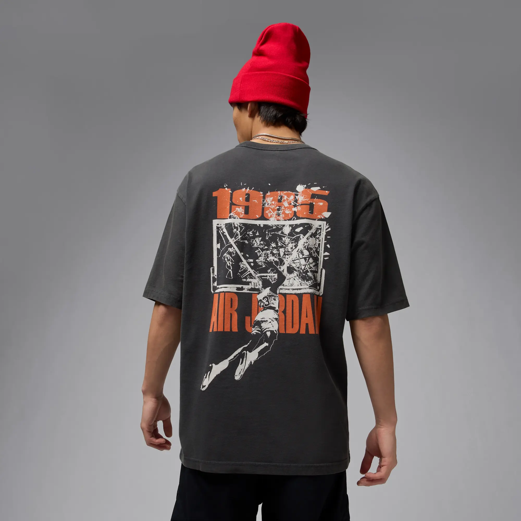 Nike Jordan Brooklyn Men's Oversized Graphic T-Shirt - Black - Cotton