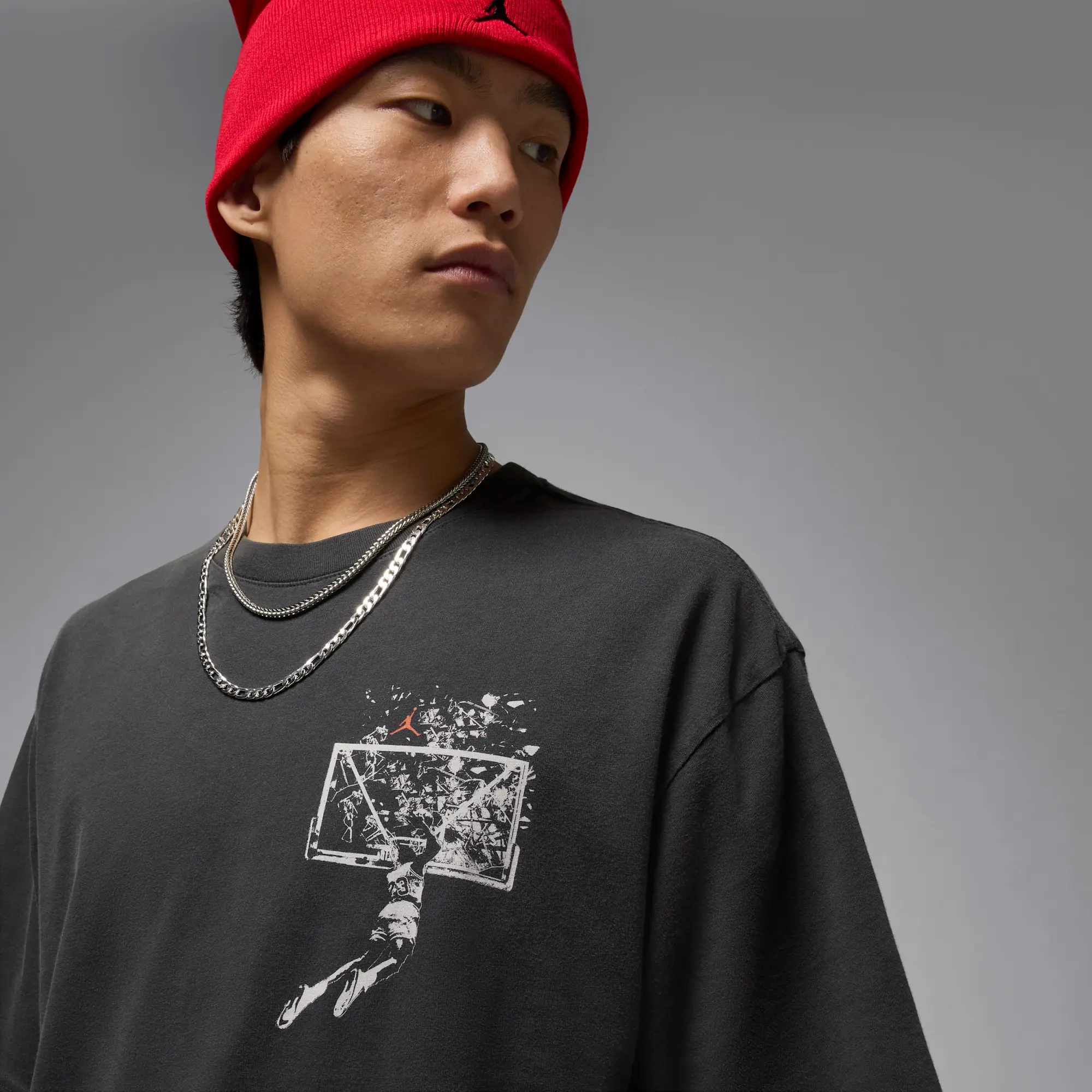 Nike Jordan Brooklyn Men's Oversized Graphic T-Shirt - Black - Cotton
