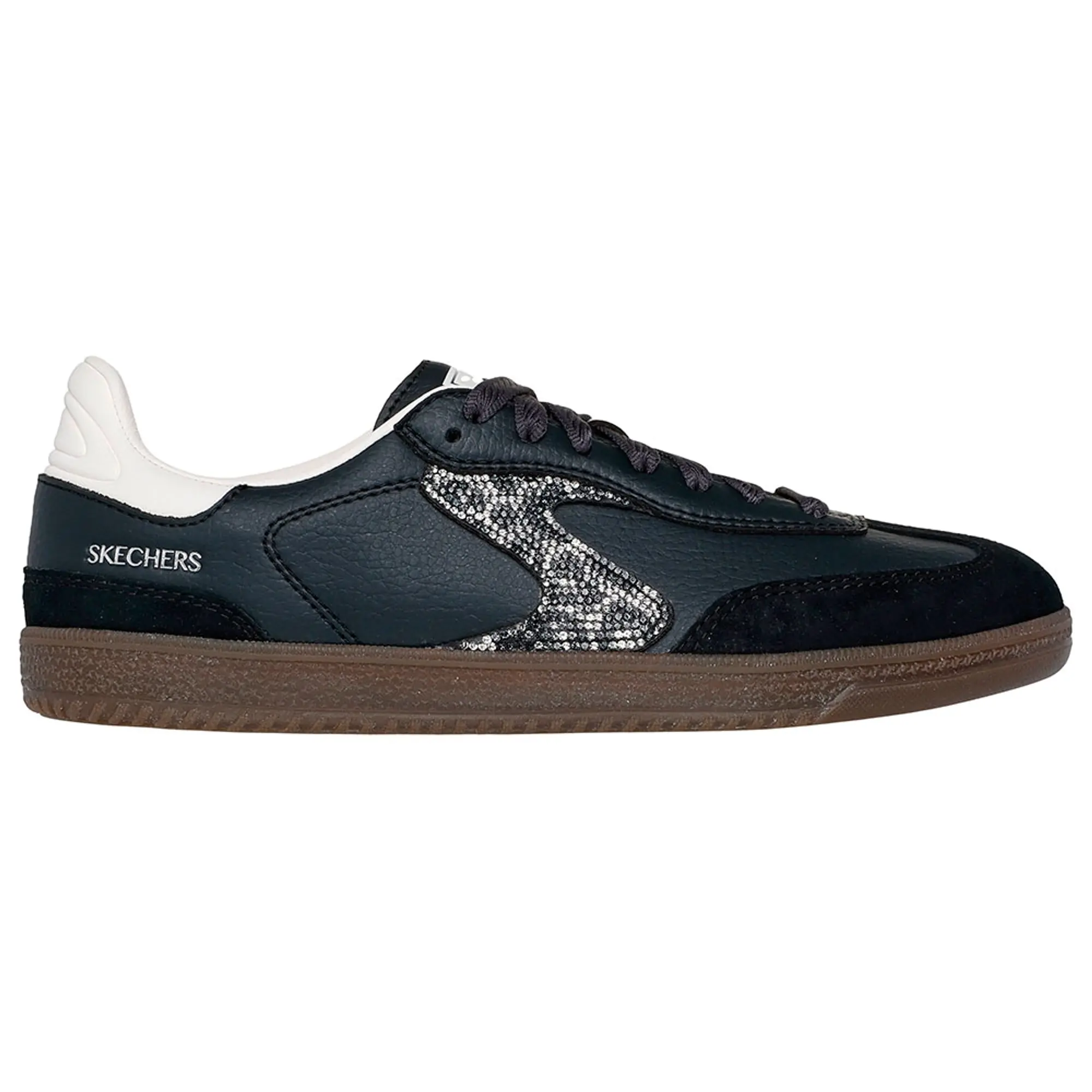 Skechers Women's Hotshot - Shimmering Spots Sneaker in Black/White