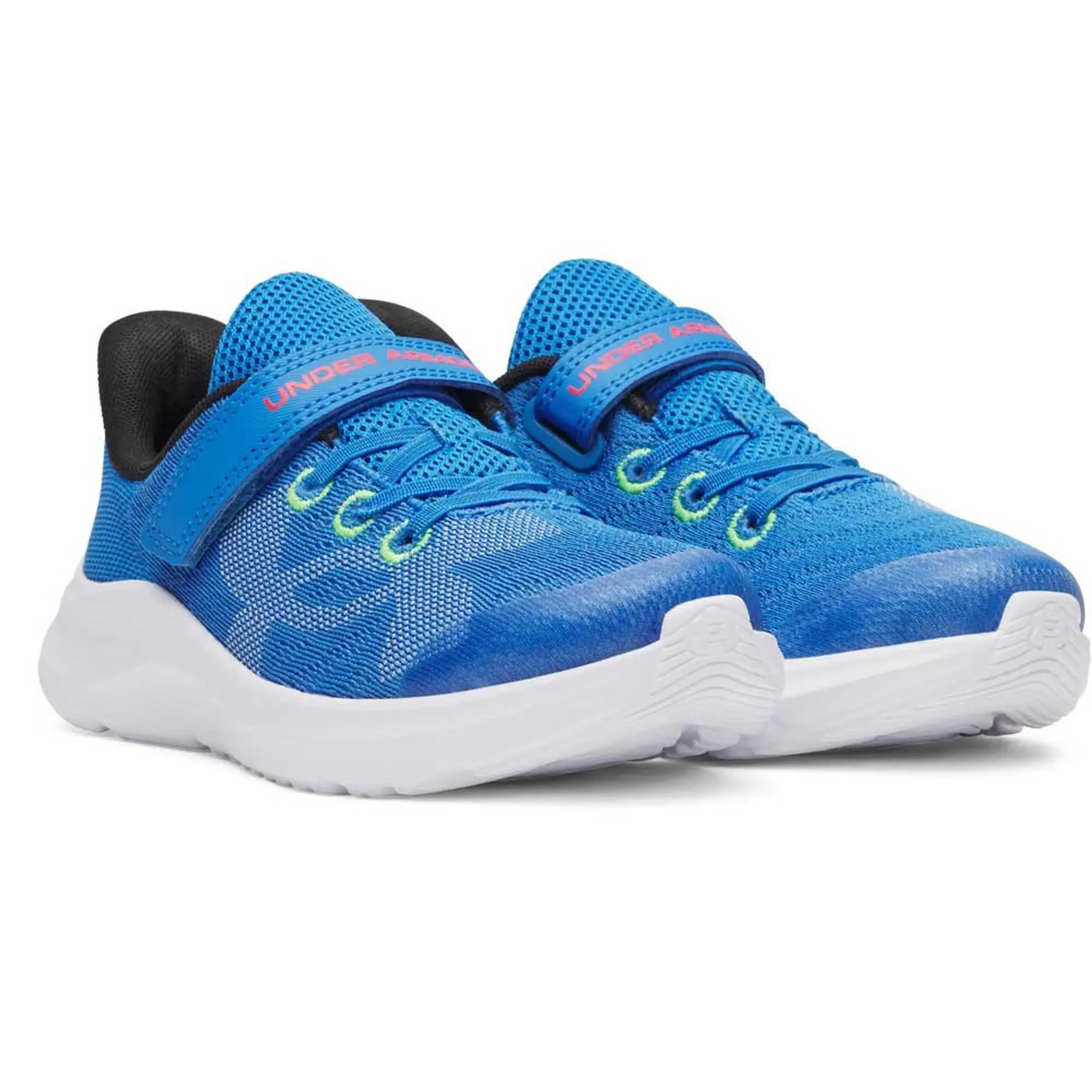 Under Armour  Pursuit 4 Big Logo AC Boys' Pre-School Running Shoes Blue Atlantis / High Vis Yellow / White 13.5