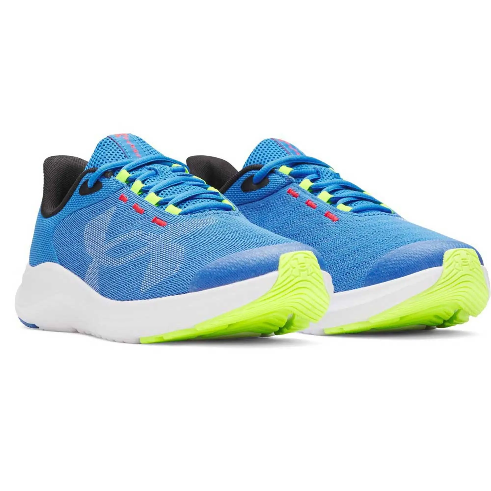 Under Armour  Pursuit 4 Big Logo Boys' Grade School Running Shoes Blue Atlantis / High Vis Yellow / White 3.5