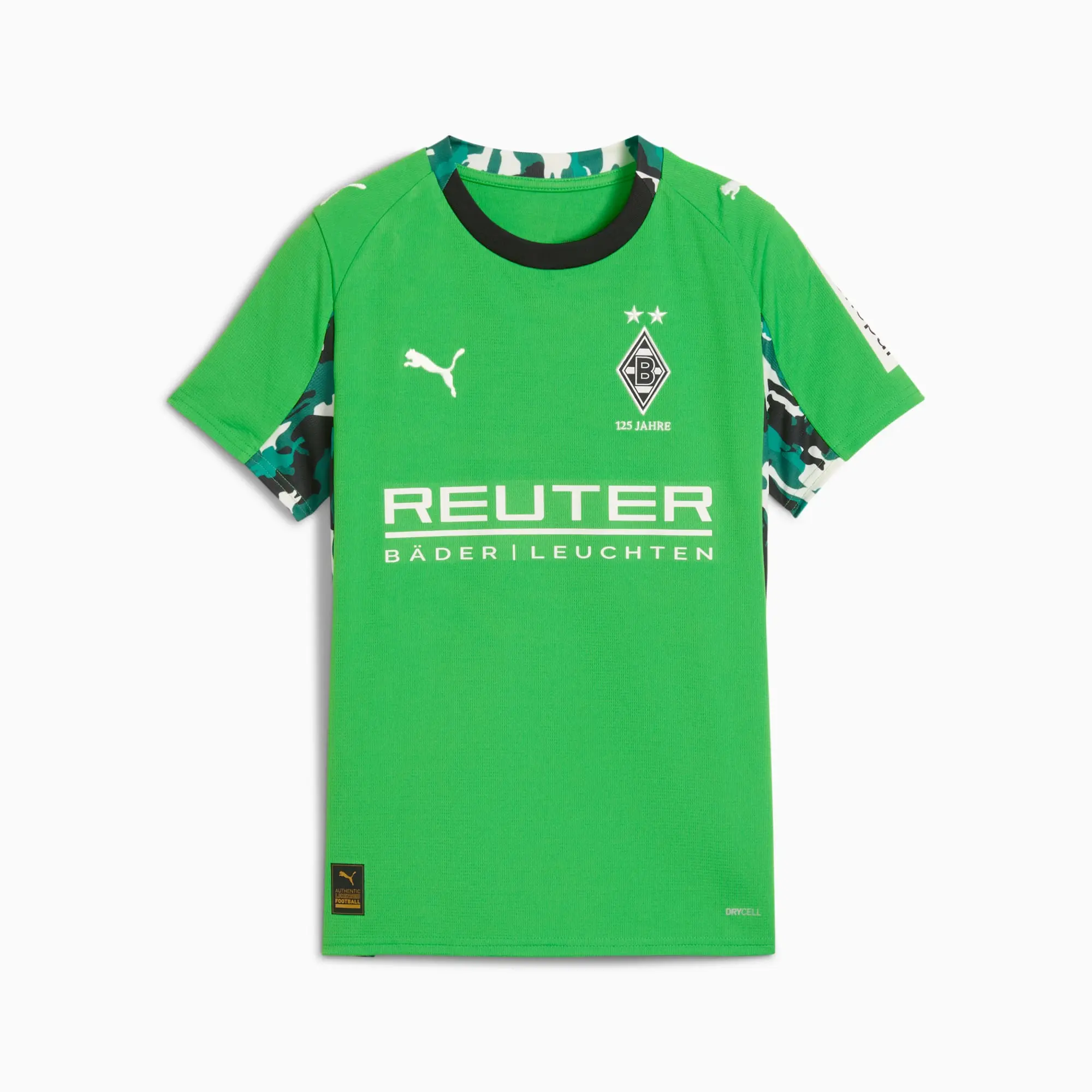 PUMA Borussia Mönchengladbach 25/26 Away Jersey Youth, Green/Warm White, size 11-12 Youth
