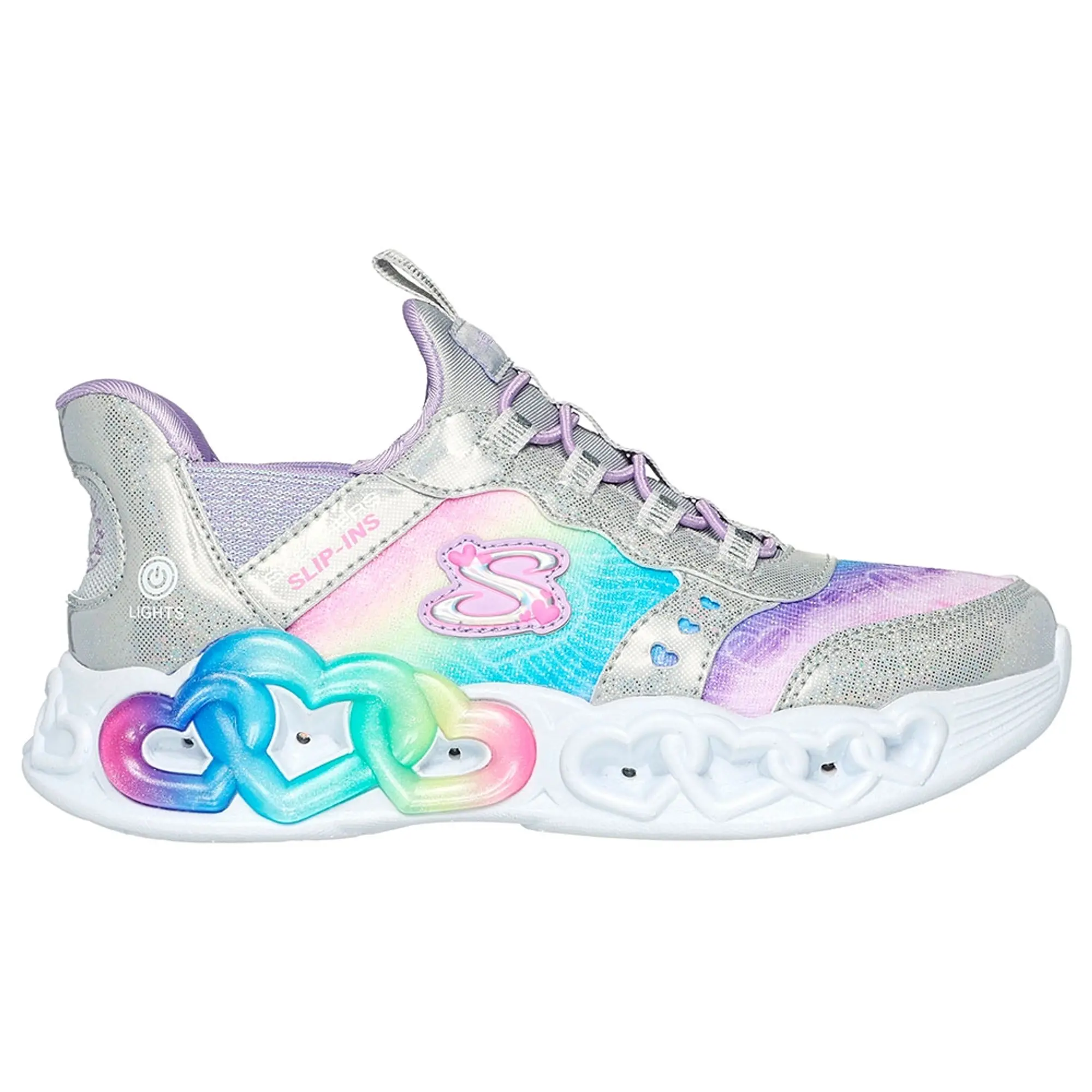 Skechers Infinite Heart Lights Eternal Shimmer Kids Slip-on Shoes