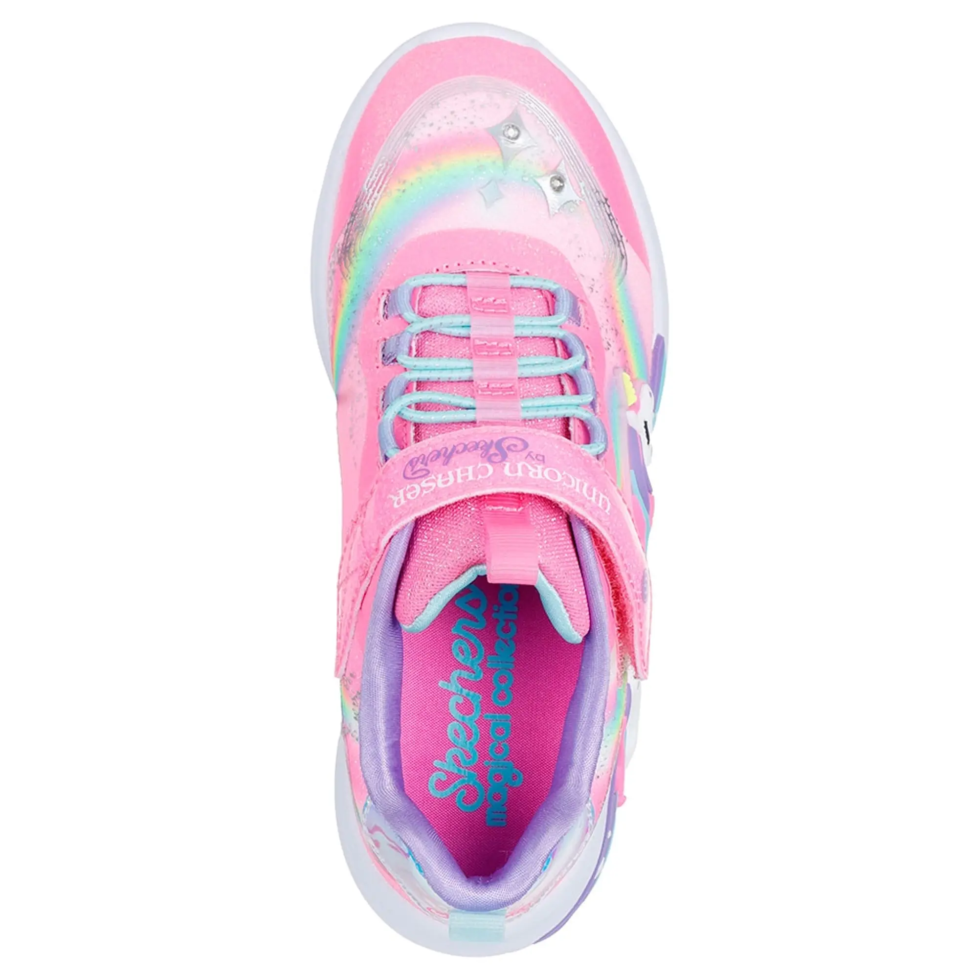 Skechers Girls S-Lights: Unicorn Chaser Sneaker in Pink