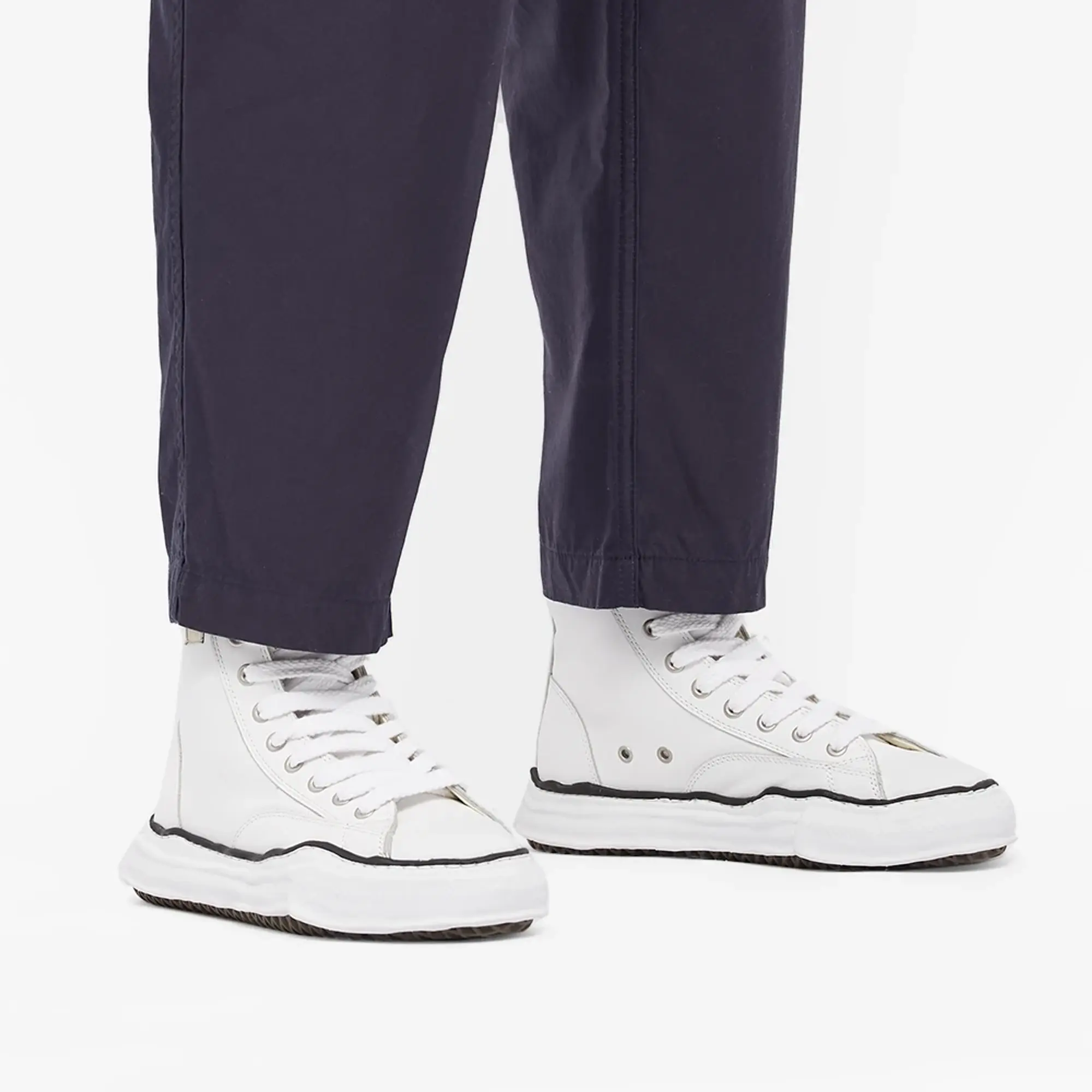 Maison MIHARA YASUHIRO Men's Original Sole Leather Hi-Top Sneaker White
