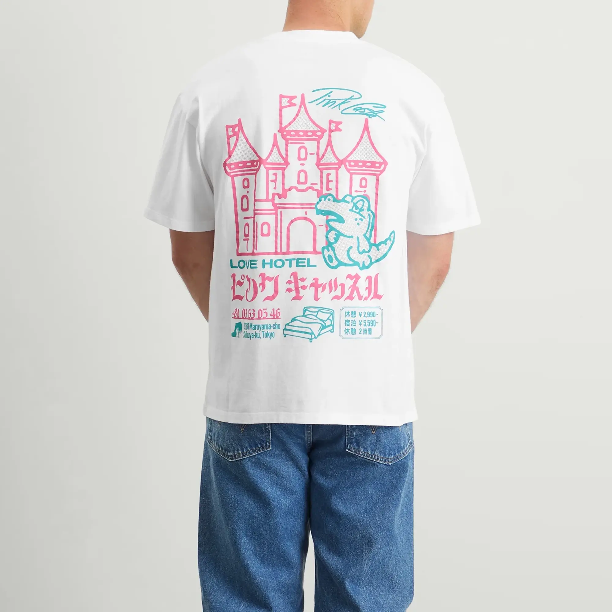 Edwin Men's Pink Castle T-Shirt White