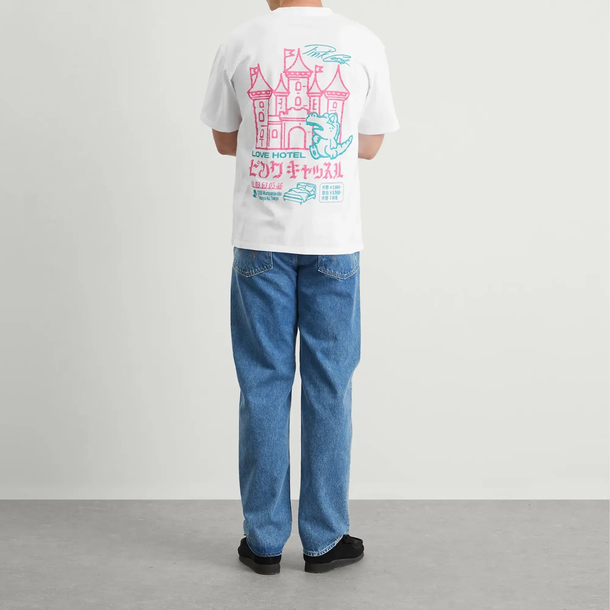 Edwin Men's Pink Castle T-Shirt White