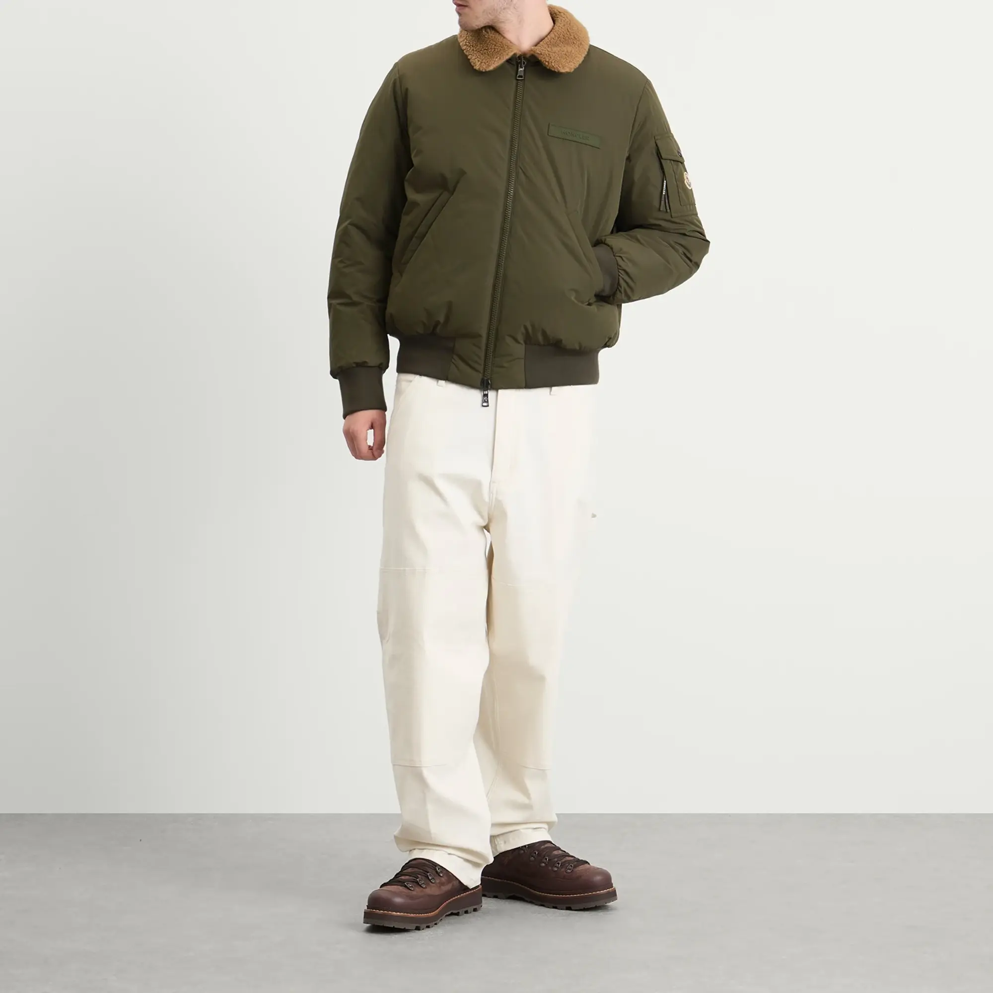 Moncler Men's Maulevrier Bomber Reversible Teddy Jacket Green