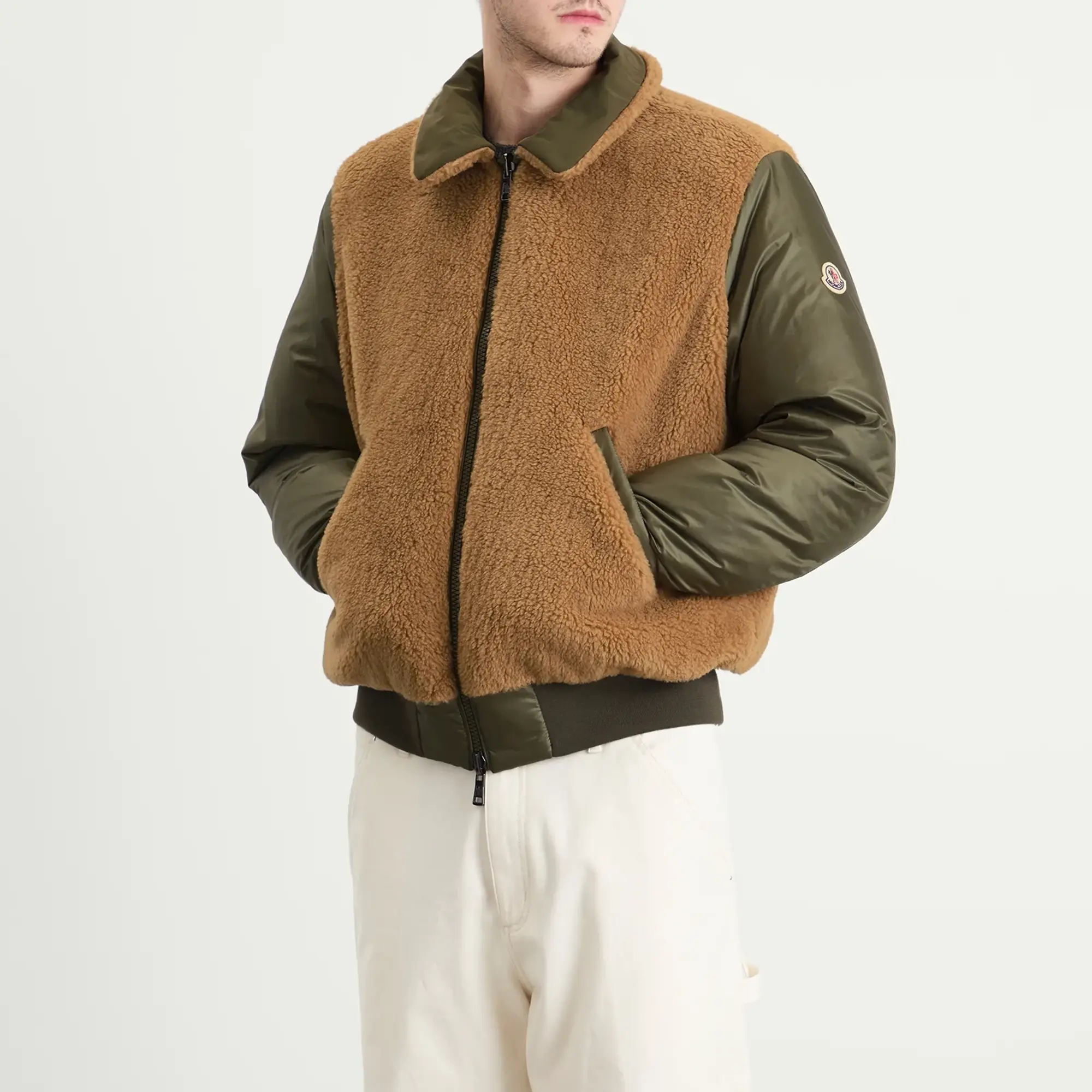 Moncler Men's Maulevrier Bomber Reversible Teddy Jacket Green