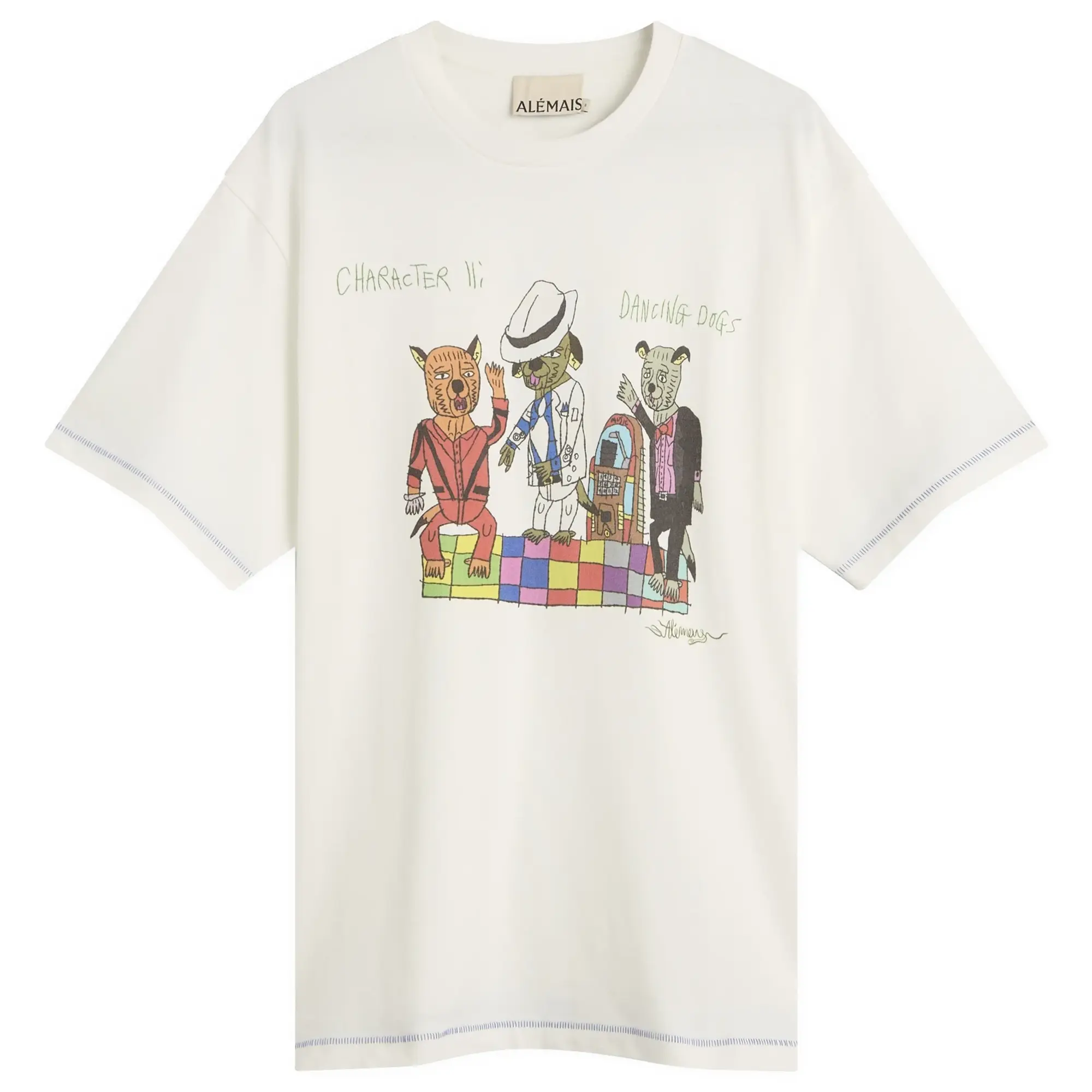 ALÉMAIS Women's Contessa Disco Dogs T-Shirt Cream