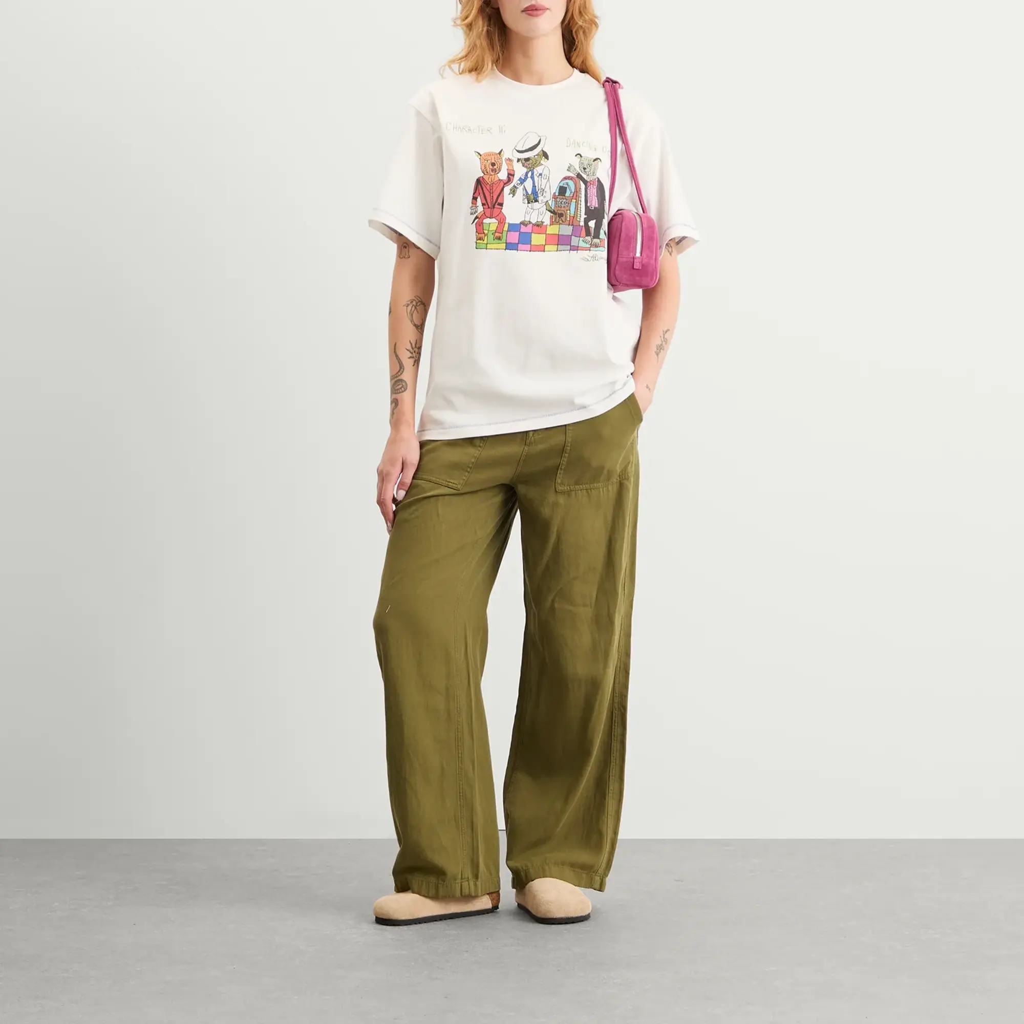 ALÉMAIS Women's Contessa Disco Dogs T-Shirt Cream