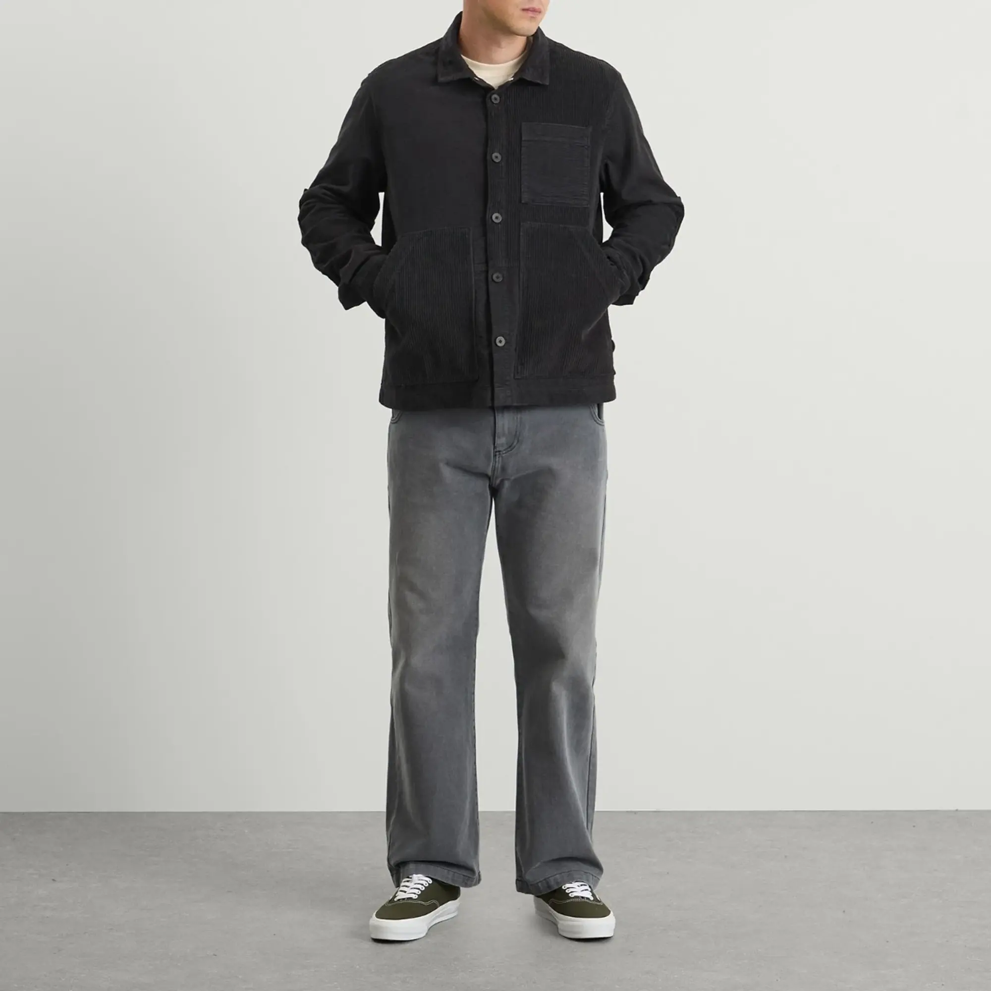Folk Men's Assembly Worker Jacket Soft Black Cord Mix