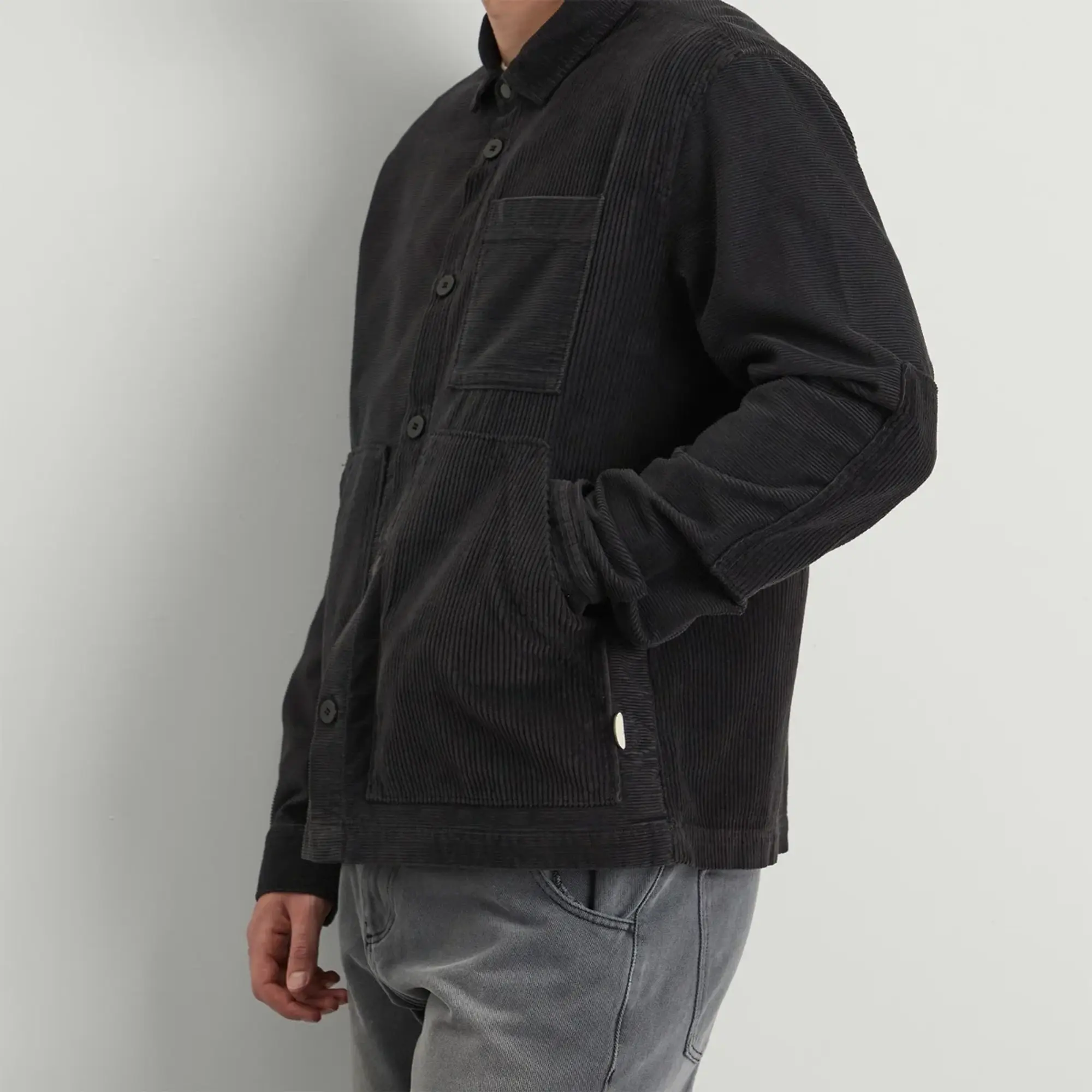 Folk Men's Assembly Worker Jacket Soft Black Cord Mix
