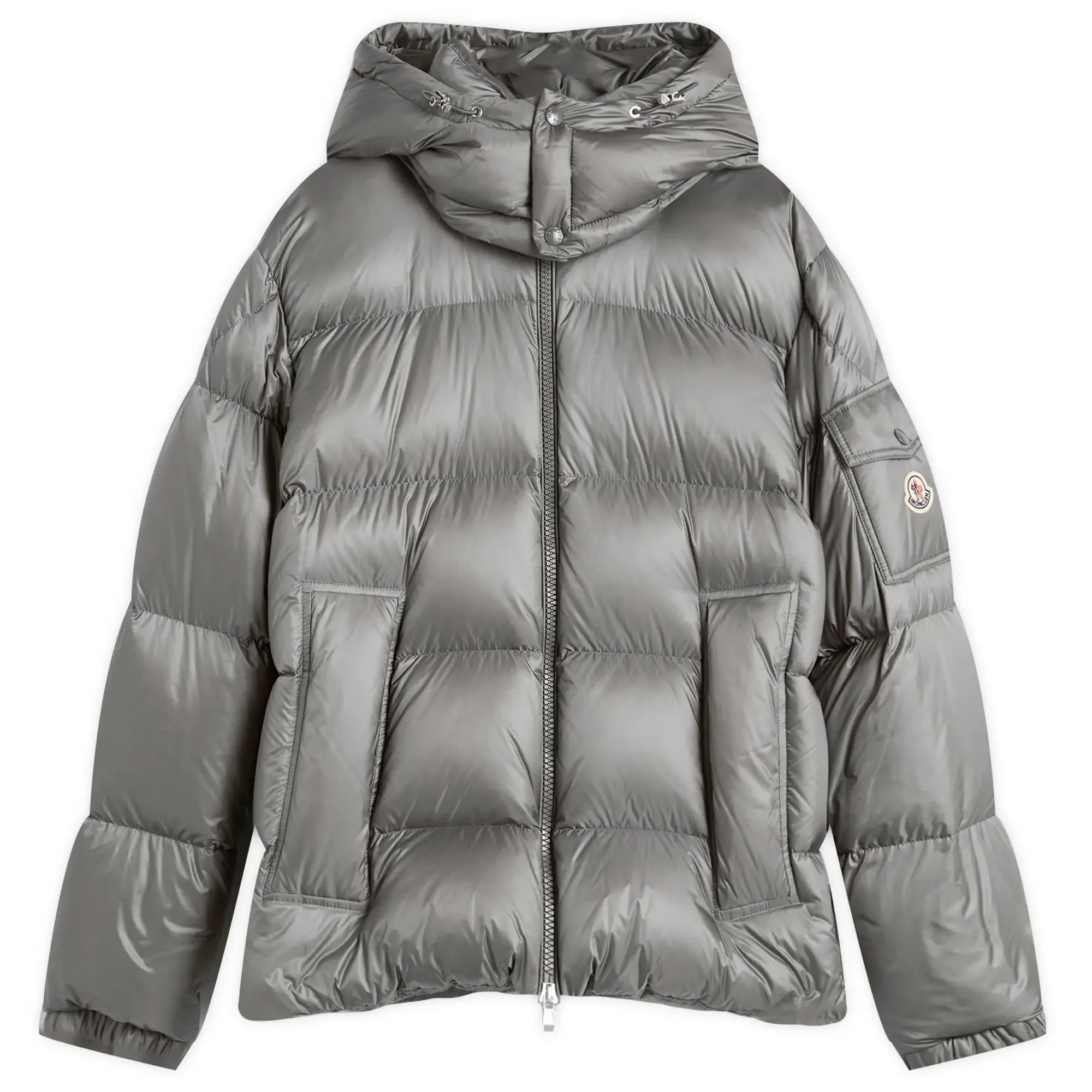 Moncler Men's Couyere Jacket Recycled Micro Rip-Stop Padded Coat Grey