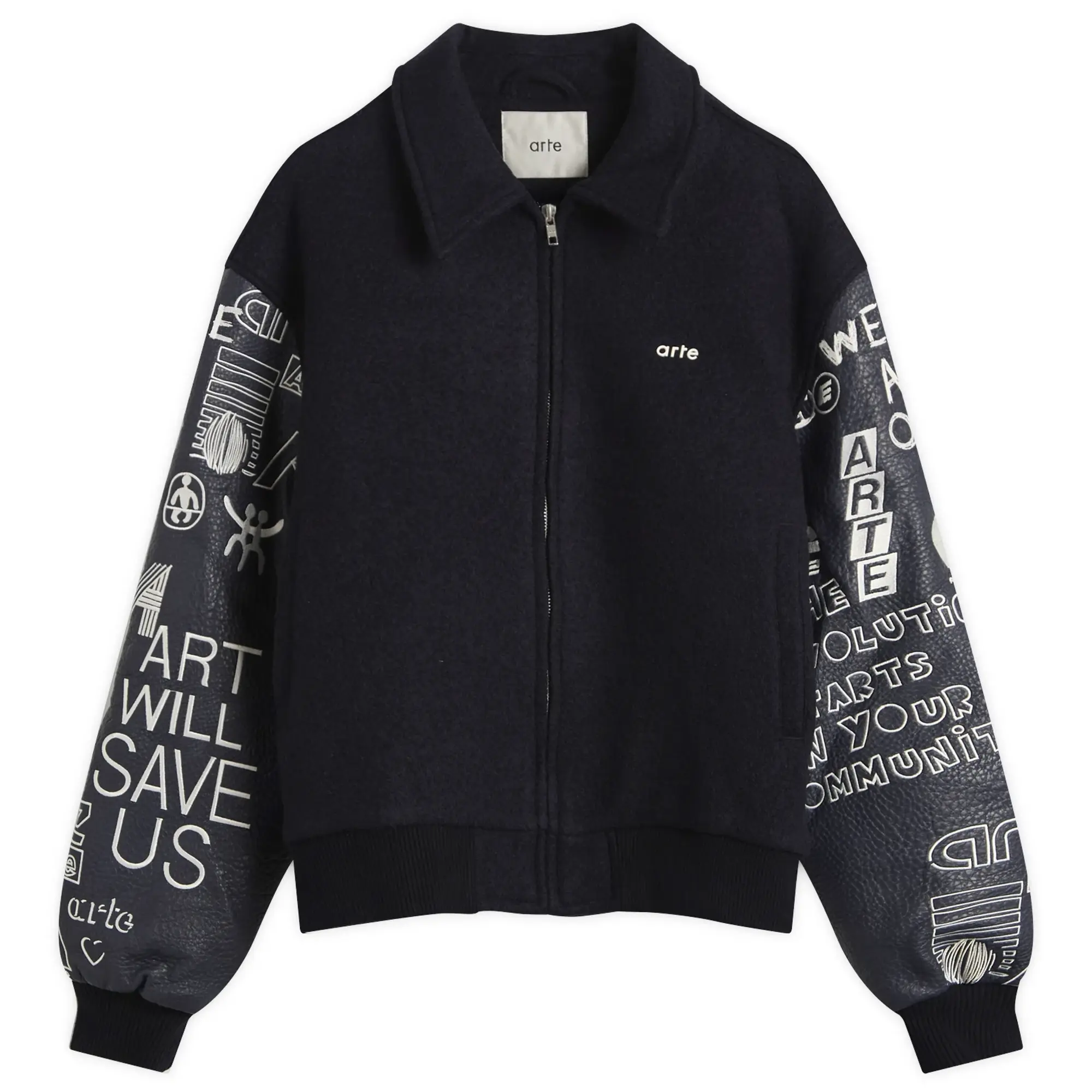 Arte Men's Art Saves College Jacket Navy