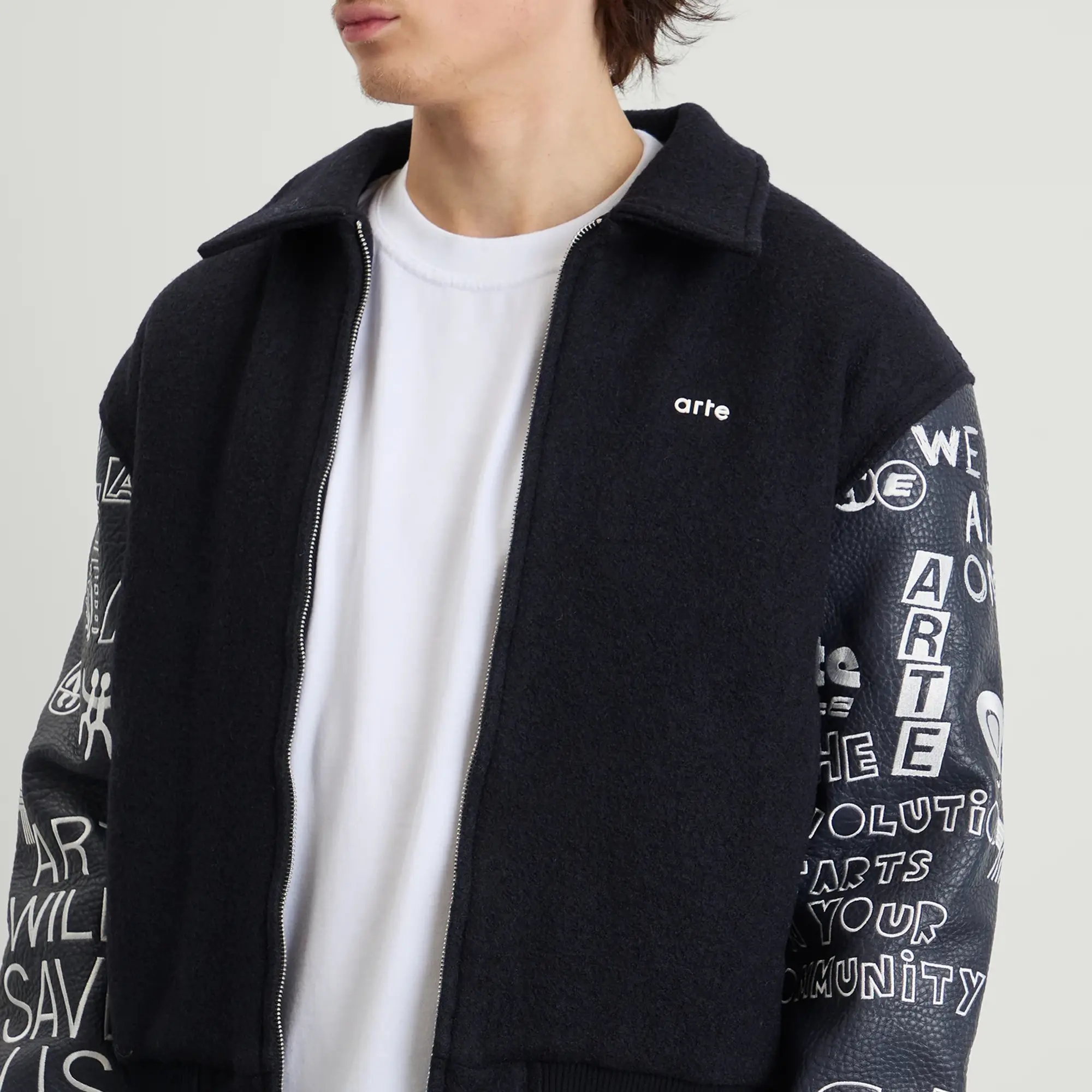 Arte Men's Art Saves College Jacket Navy