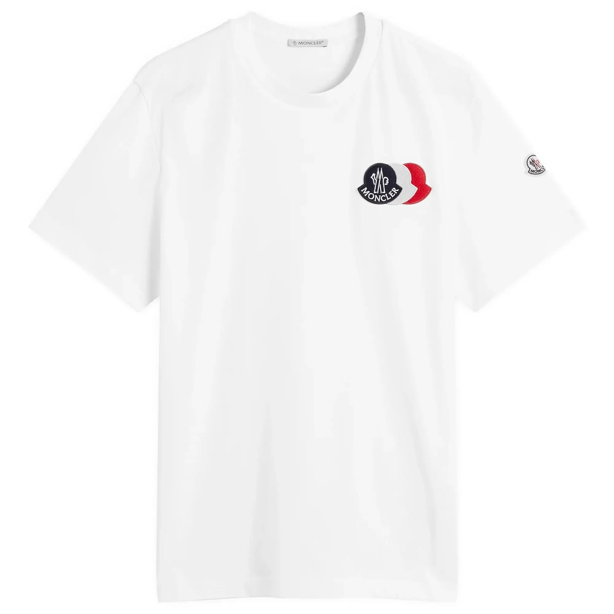 Moncler Men's Triple Logo Heavy Cotton T-Shirt White