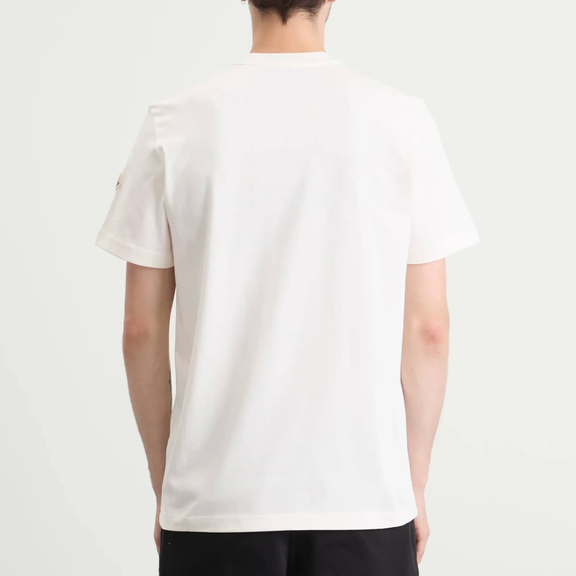 Moncler Men's Triple Logo Heavy Cotton T-Shirt White